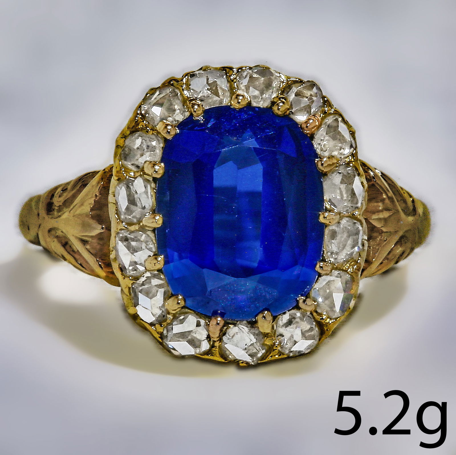 SAPPHIRE AND DIAMOND CLUSTER RING (1 of 1)