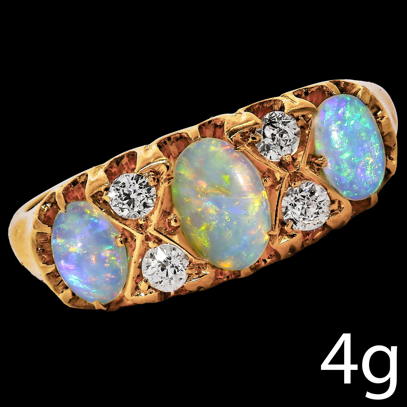 ANTIQUE OPAL AND DIAMOND RING (1 of 1)