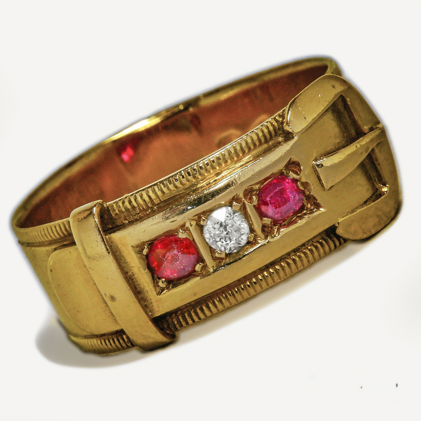 RUBY AND DIAMOND BUCKLE RING (1 of 1)