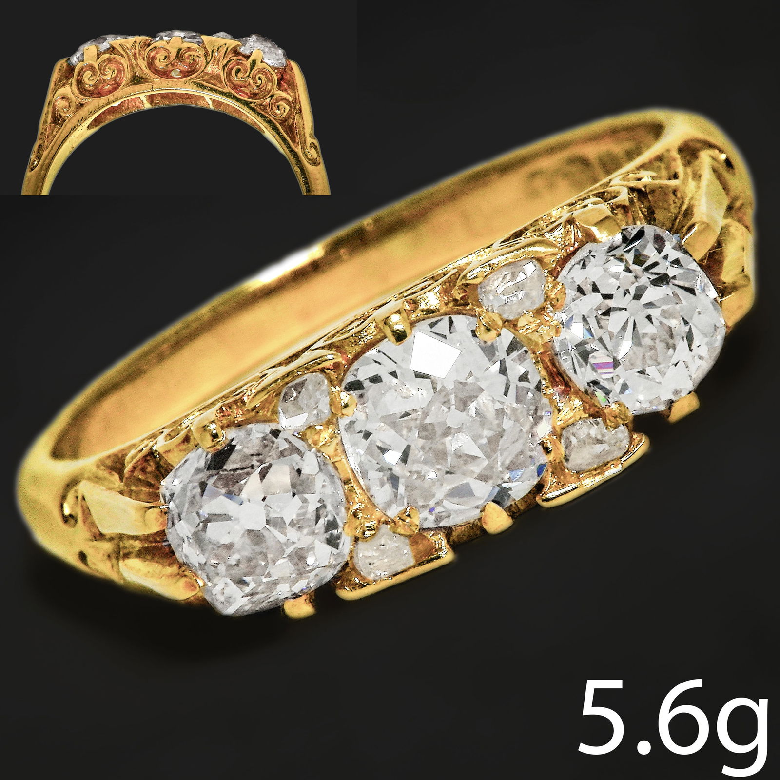 ELEGANT DIAMOND THREE STONE RING (1 of 2)