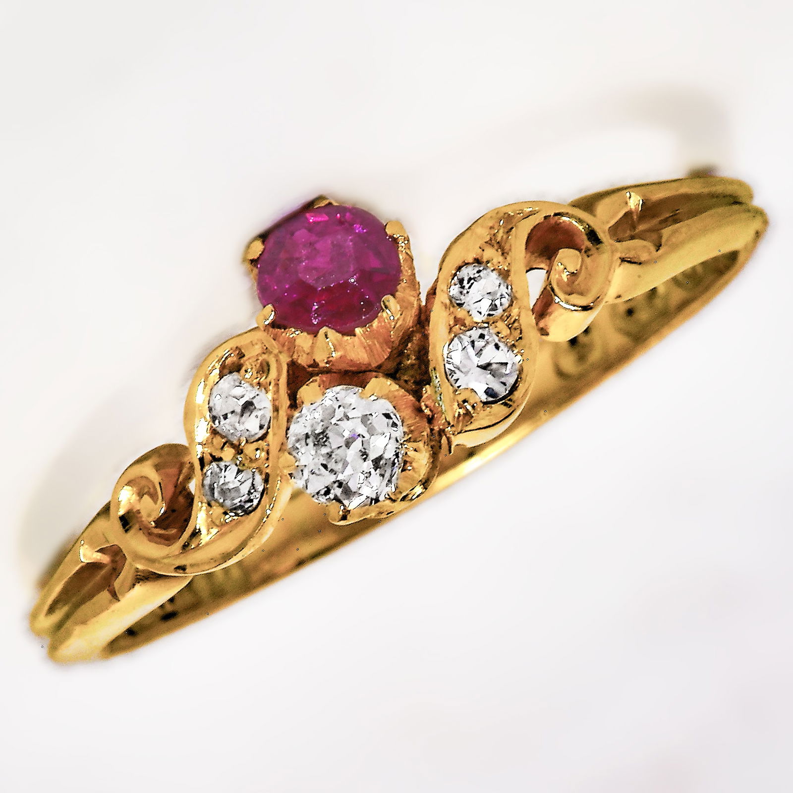 ANTIQUE RUBY AND DIAMOND RING (1 of 1)