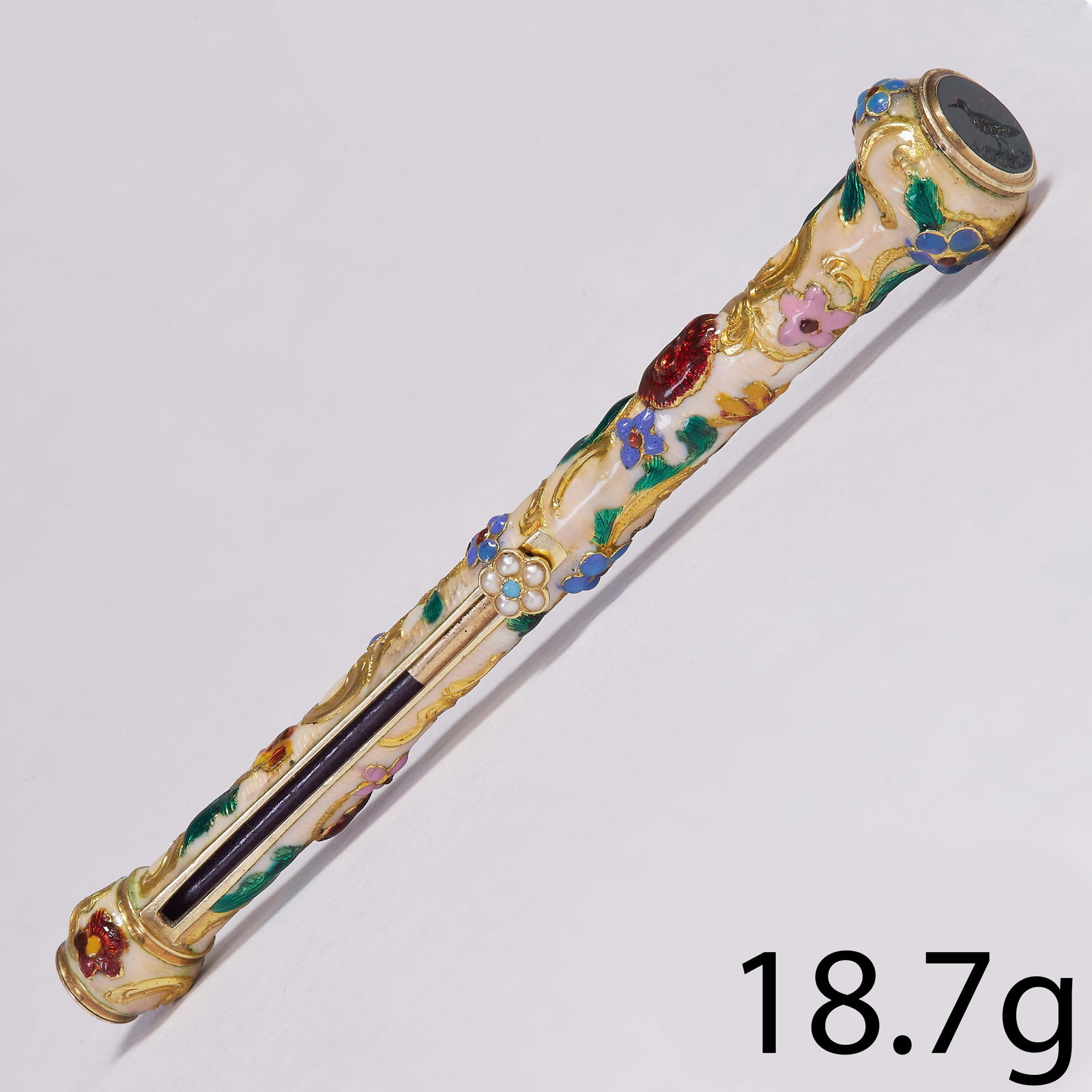 MAGNIFICENT 19TH CENTURY ENAMEL PROPELLING PENCIL (1 of 2)