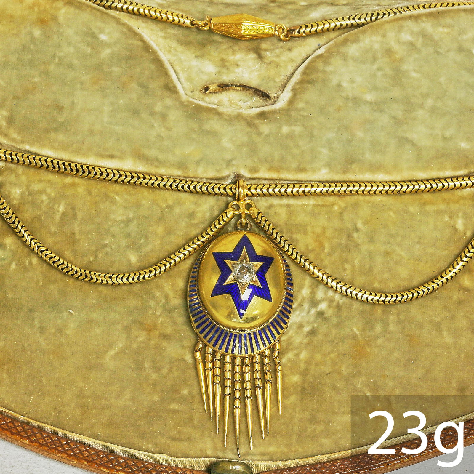 FINE VICTORIAN ENAMEL AND DIAMOND NECKLACE (1 of 2)