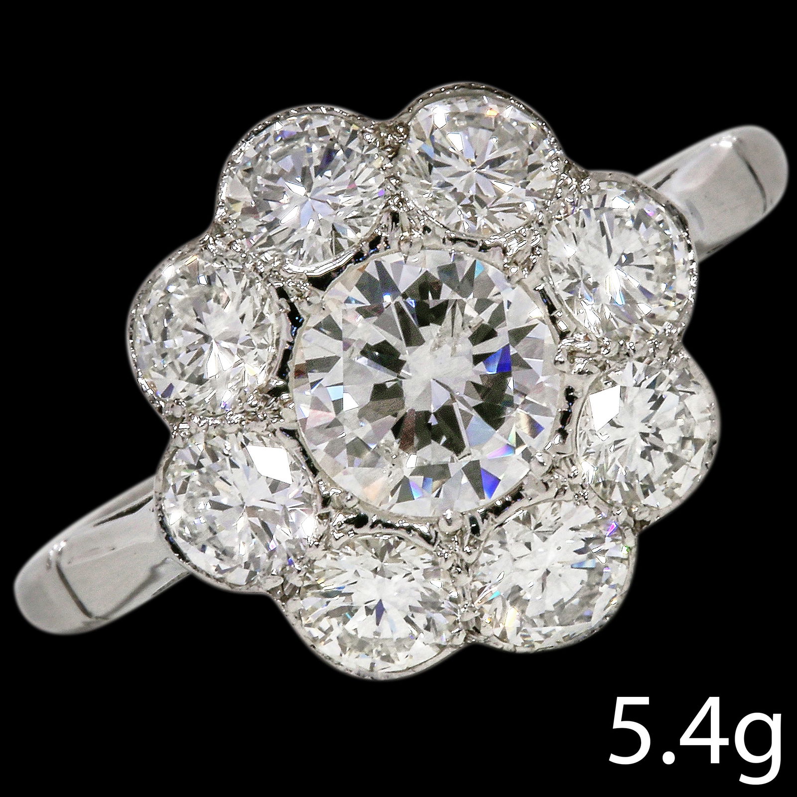 FINE EDWARDIAN DIAMOND FLORAL CLUSTER RING (1 of 1)