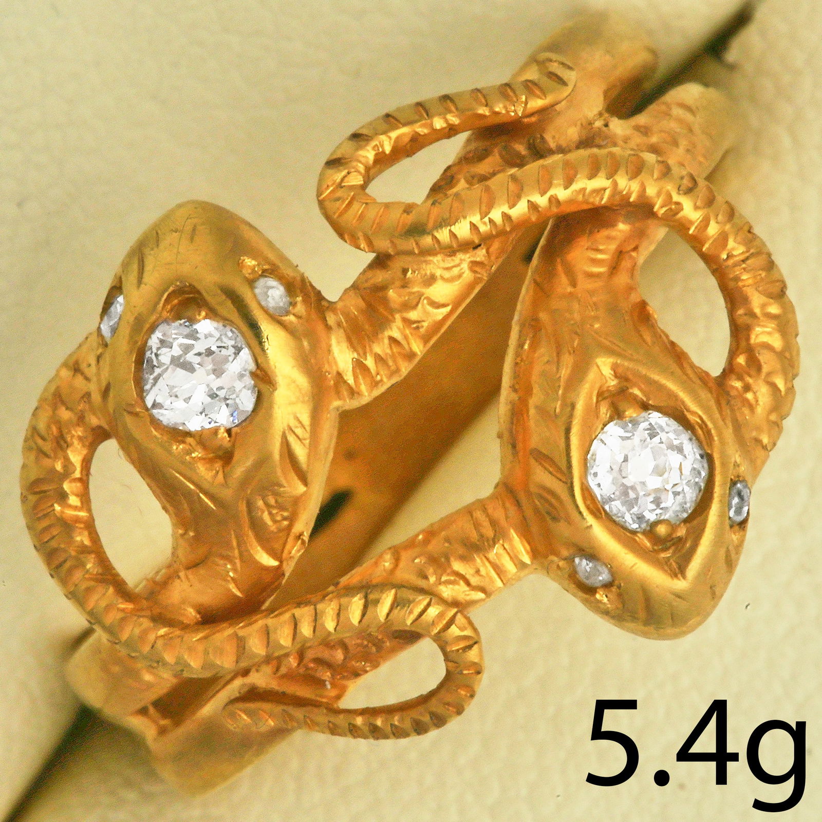 DIAMOND DOUBLE SNAKE RING (1 of 1)