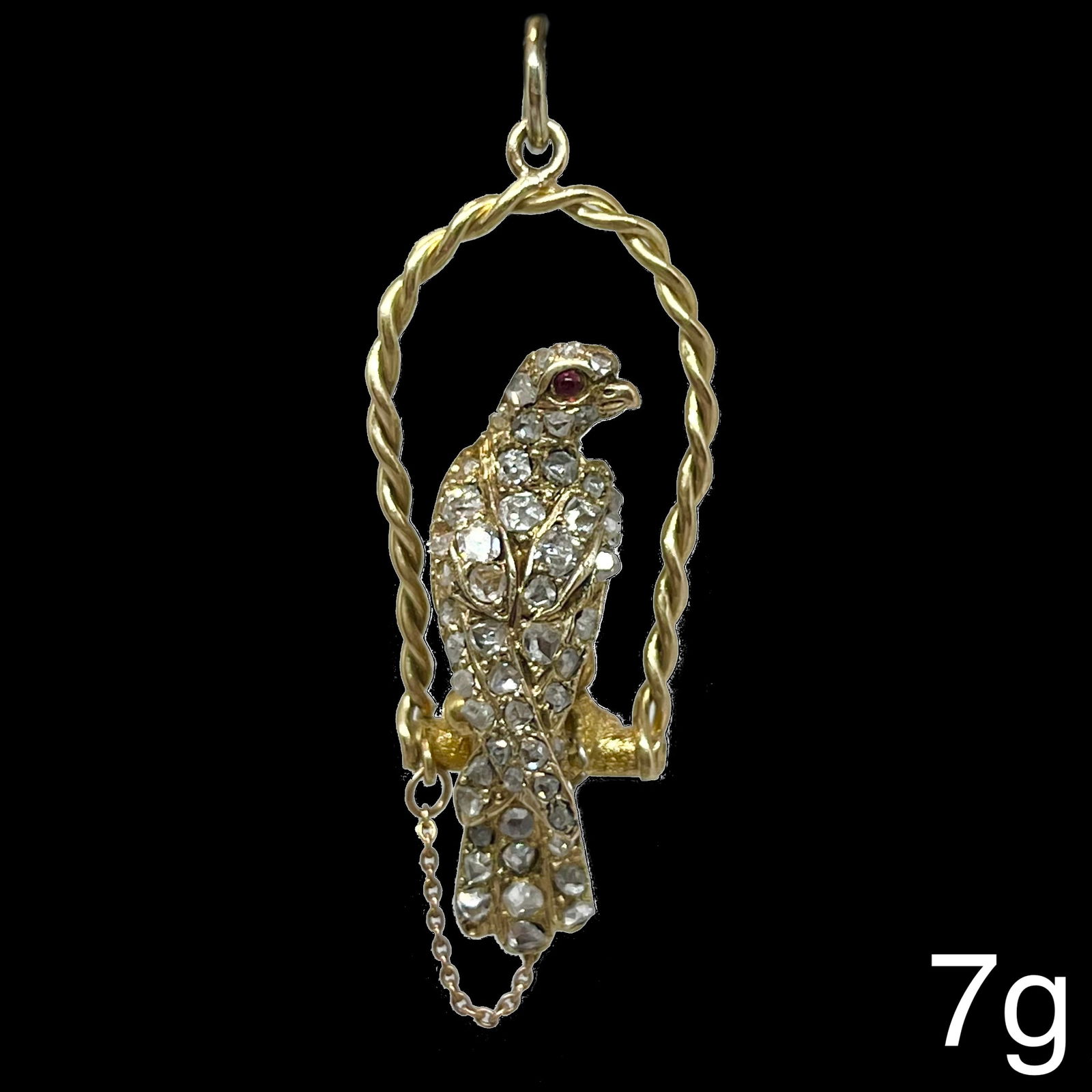 FINE DIAMOND SET PARROT PENDANT (1 of 1)
