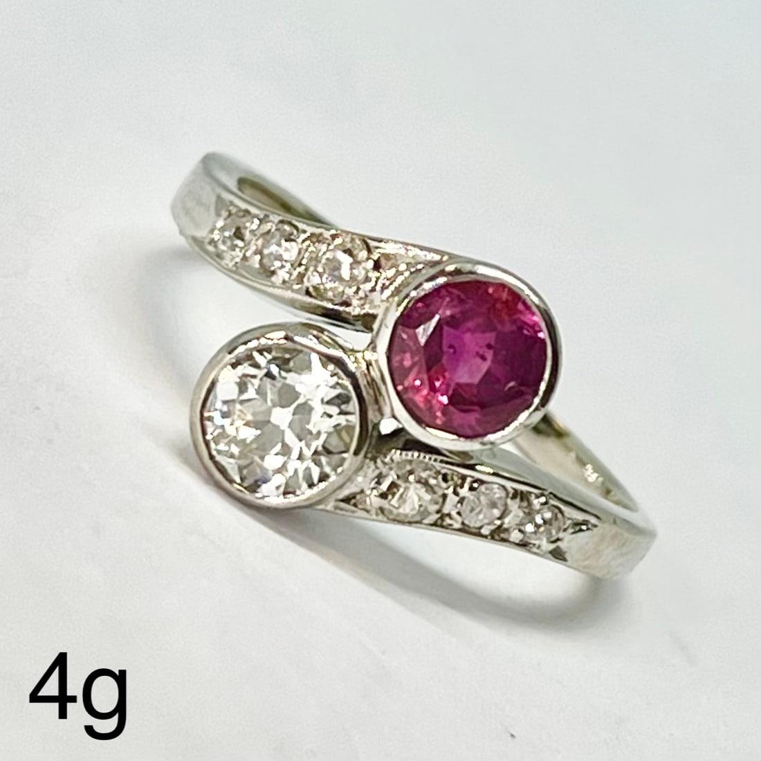 RUBY AND DIAMOND TOI-ET-MOI TWIST RING (1 of 1)