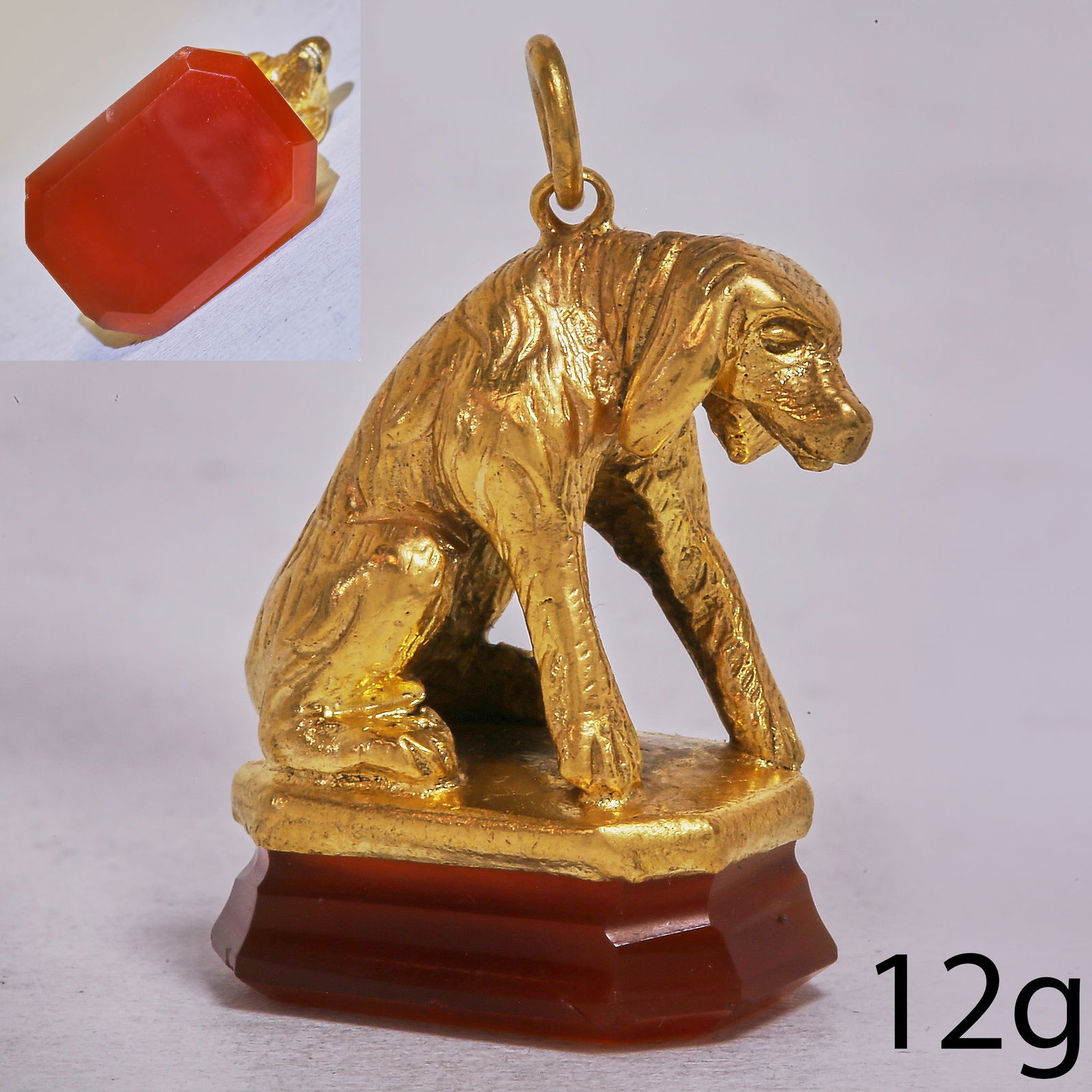 ANTIQUE DOG SEAL PENDANT (1 of 1)