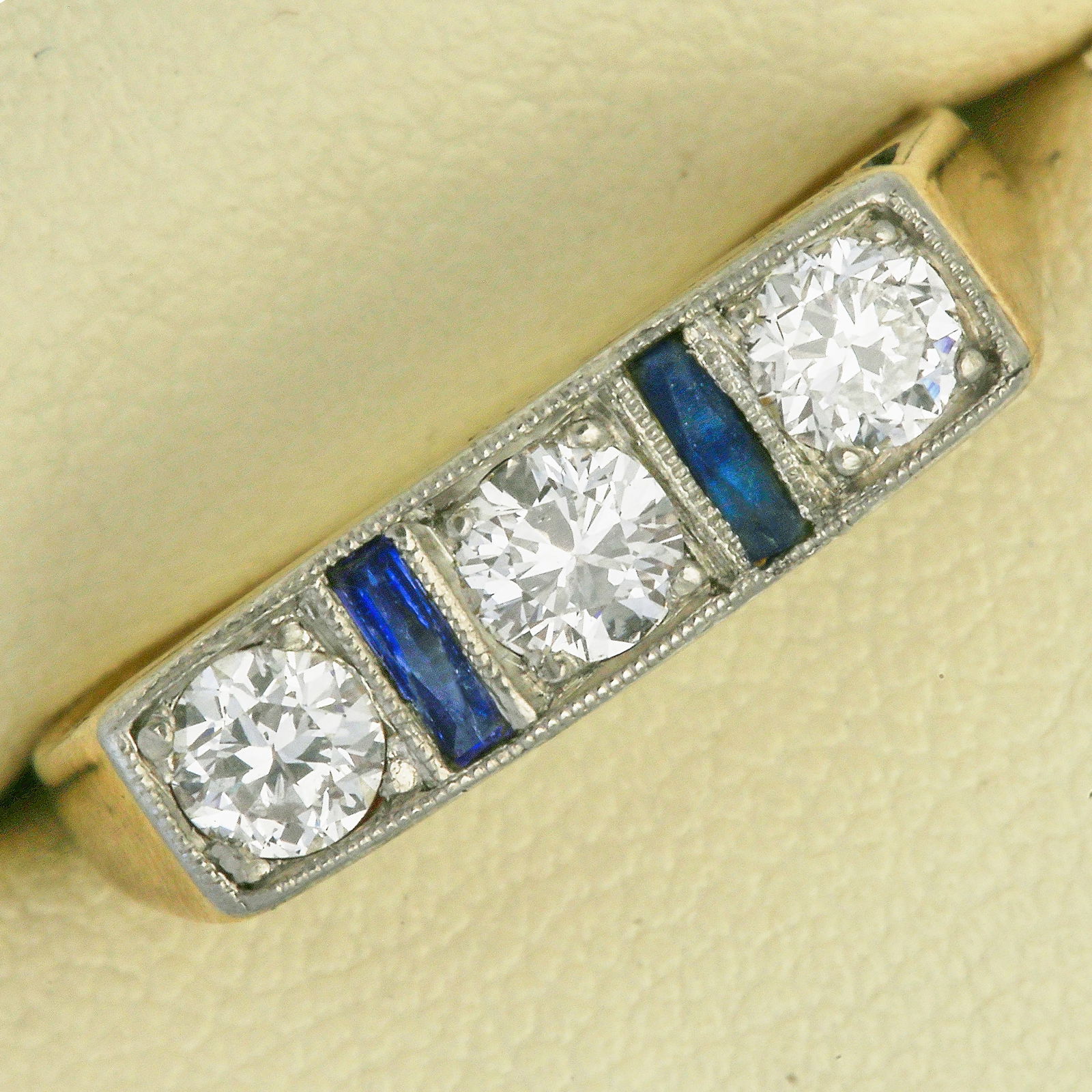 ART DECO SAPPHIRE AND DIAMOND RING (1 of 1)