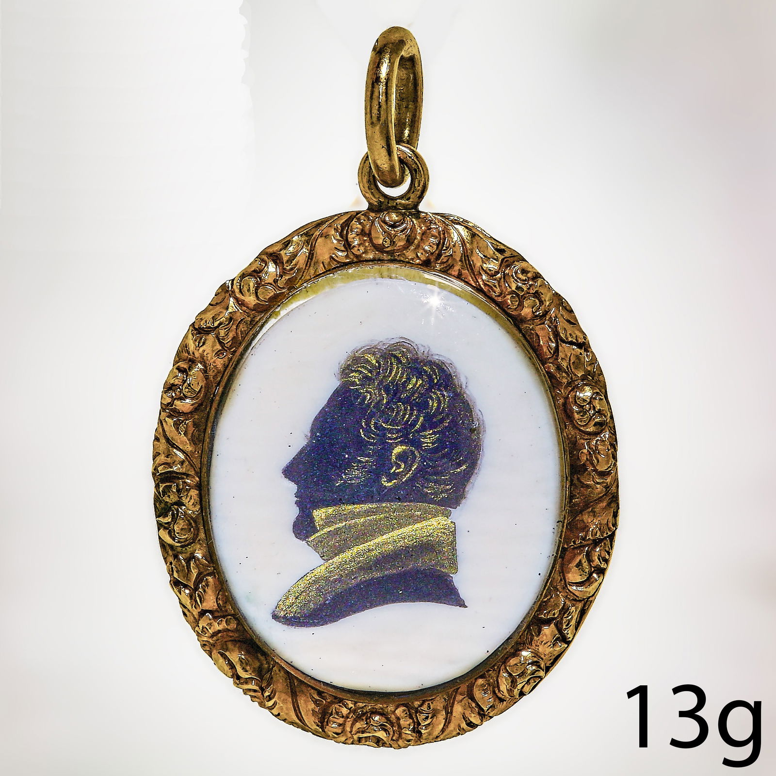 ANTIQUE GOLD SILHOUETTE MINIATURE PENDANT (1 of 1)