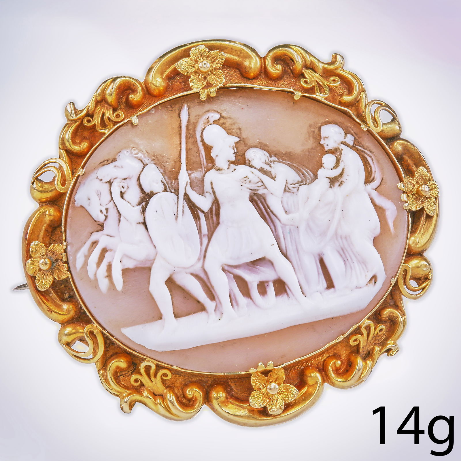 ANTIQUE CARVED CAMEO BROOCH (1 of 1)