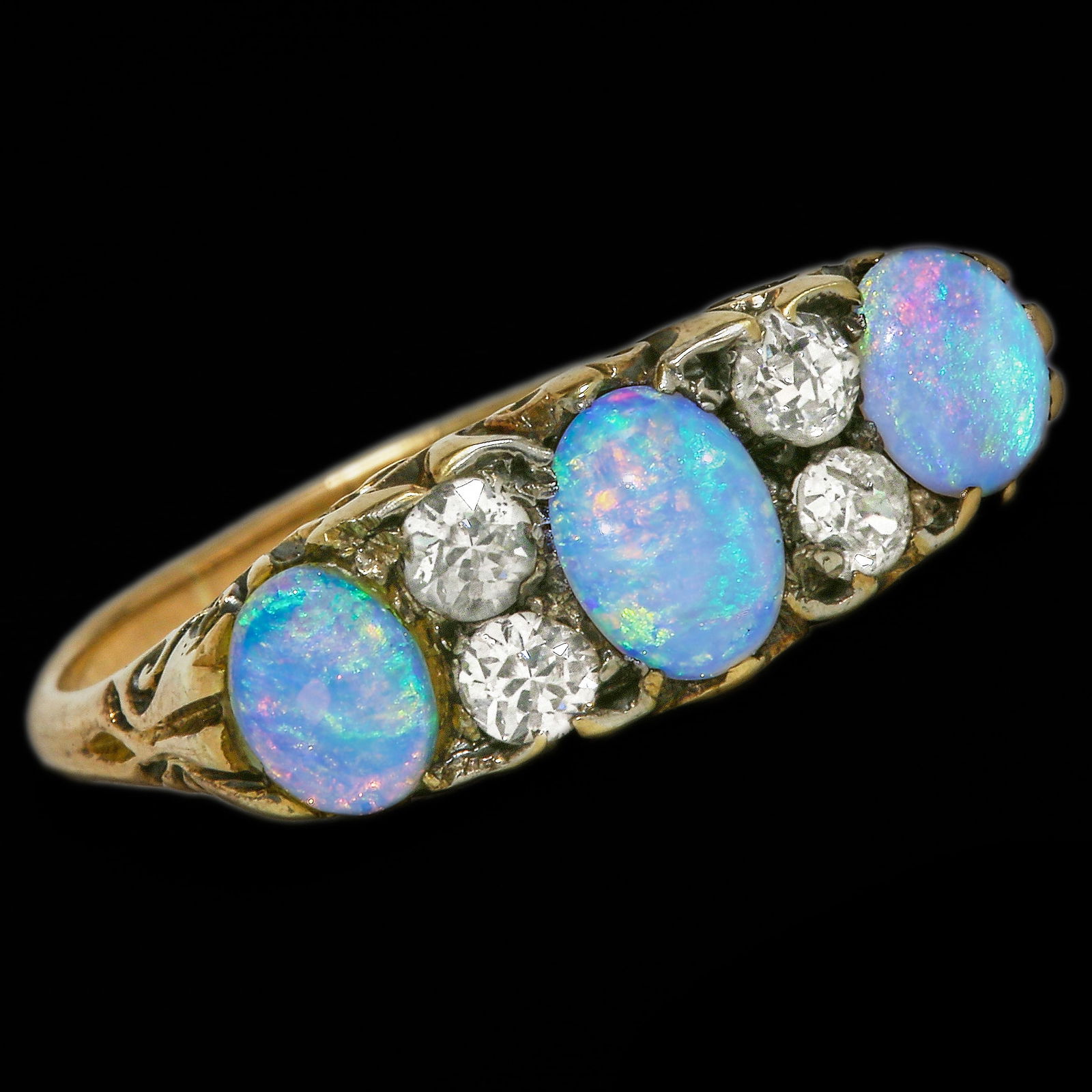 ANTIQUE OPAL AND DIAMOND RING (1 of 1)