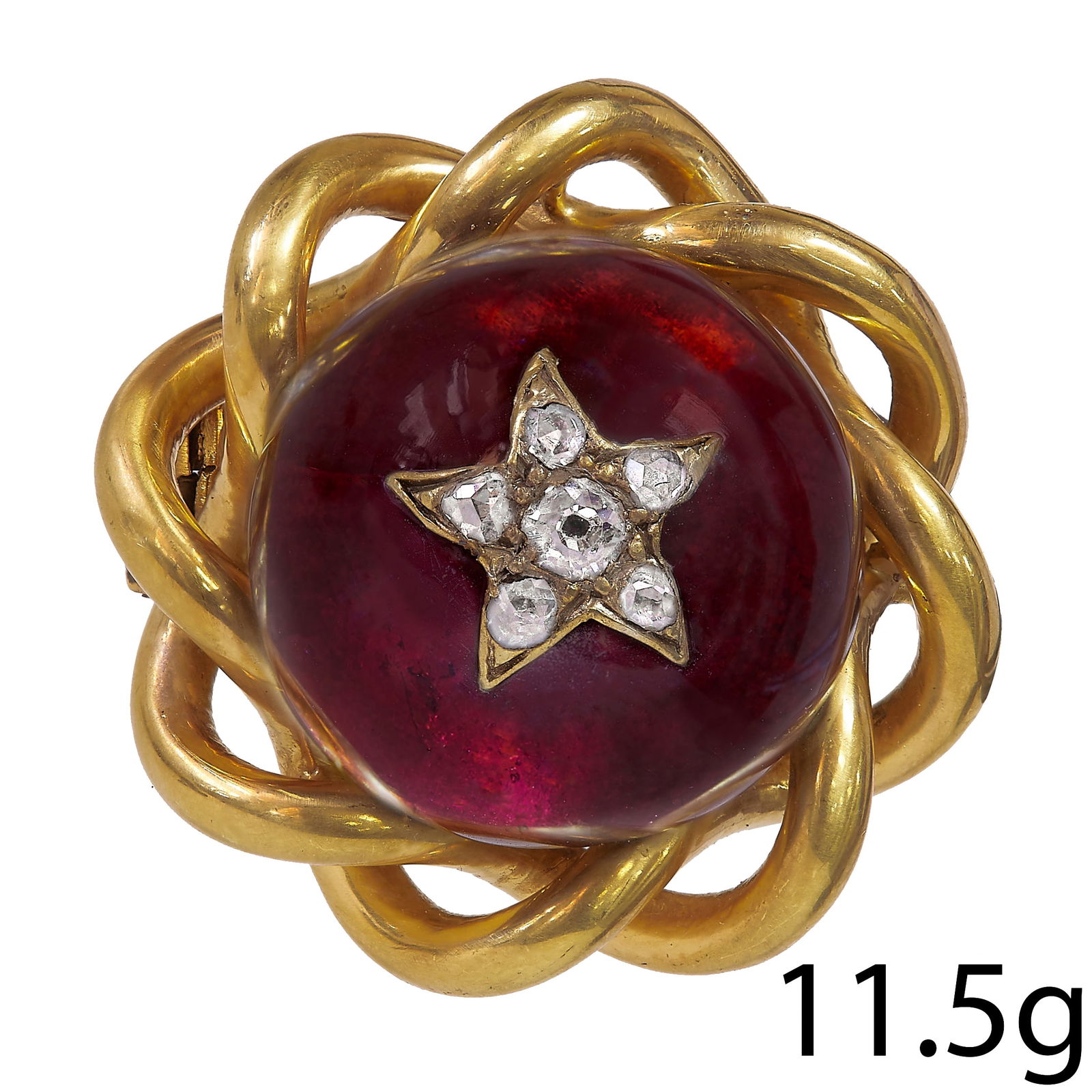 VICTORIAN GARNET AND DIAMOND BROOCH (1 of 1)