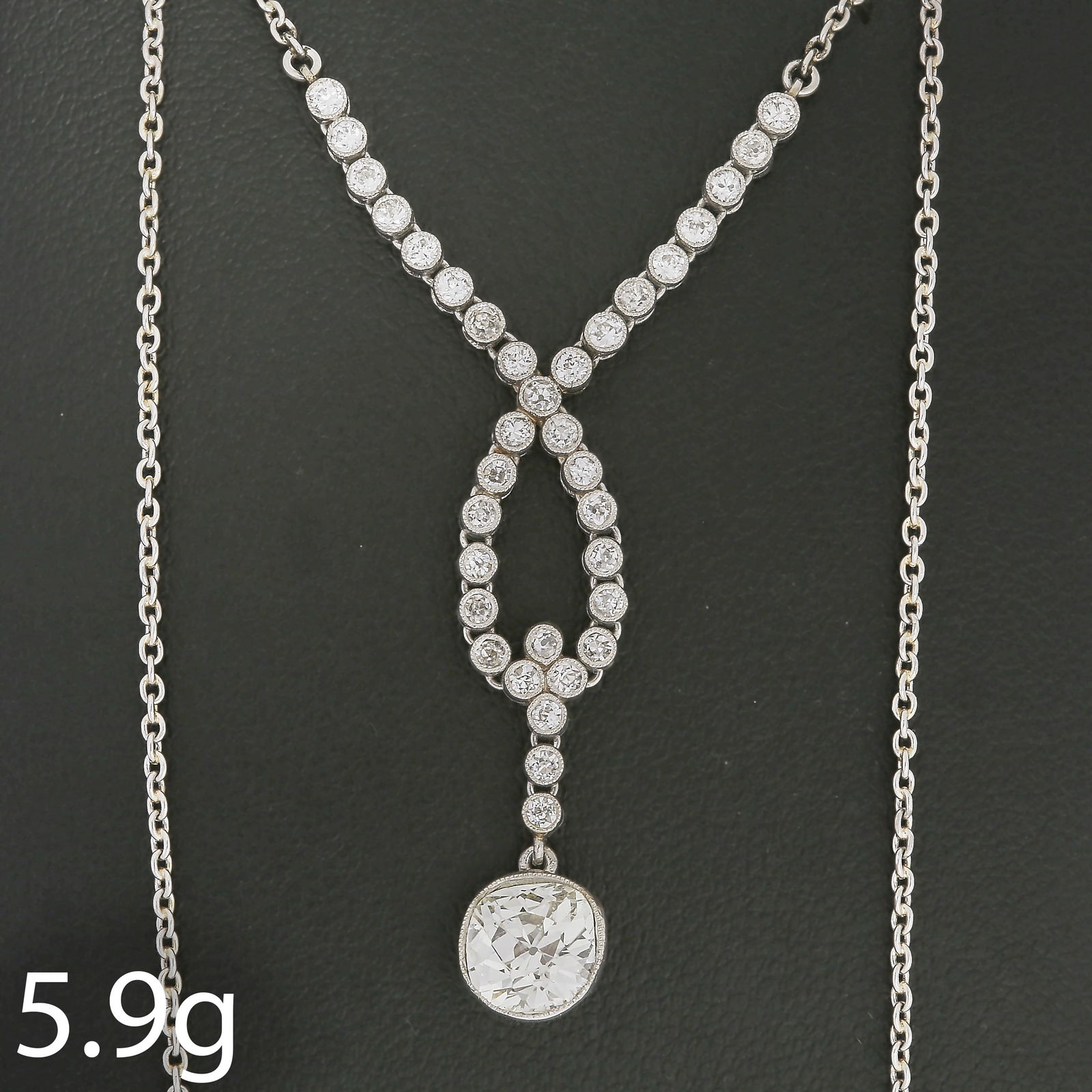 EDWARDIAN DIAMOND PENDANT NECKLACE (1 of 1)