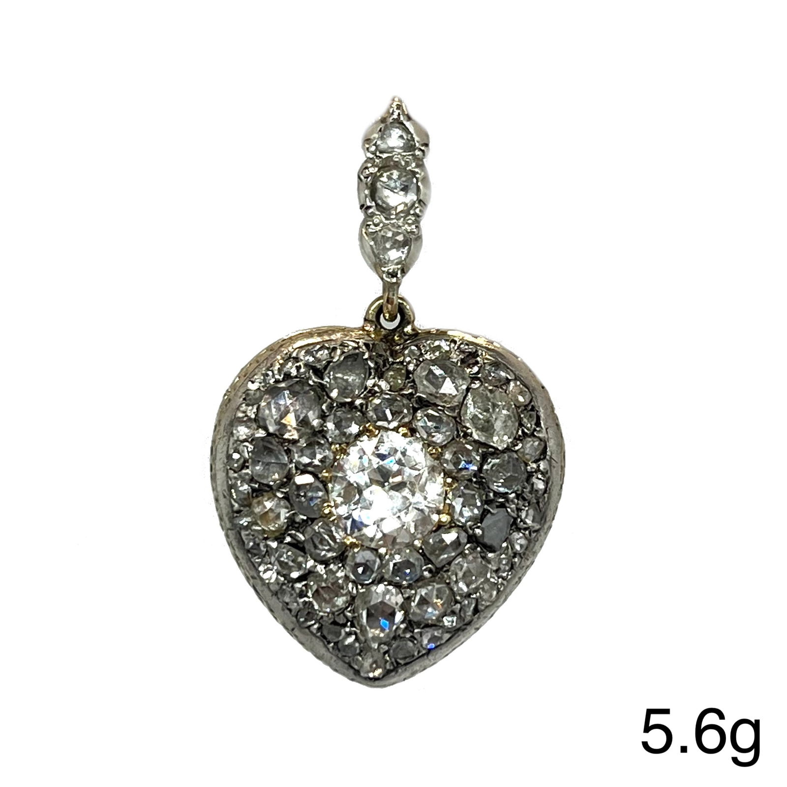 RARE ANTIQUE DIAMOND HEART LOCKET PENDANT (1 of 1)