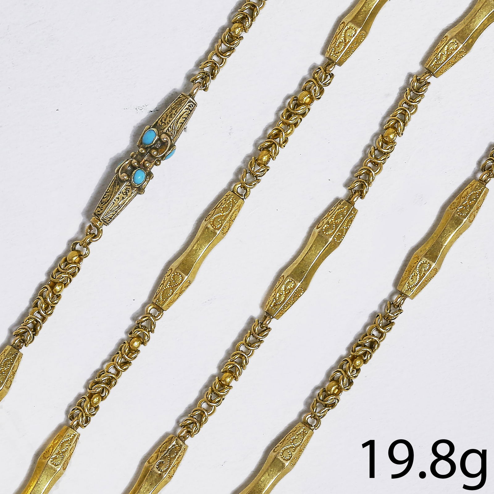 VICTORIAN GOLD TURQUOISE NECKLACE (1 of 1)