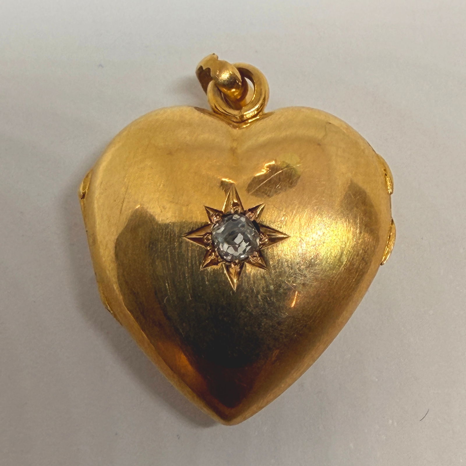 VICTORIAN DIAMOND HEART LOCKET PENDANT (1 of 1)
