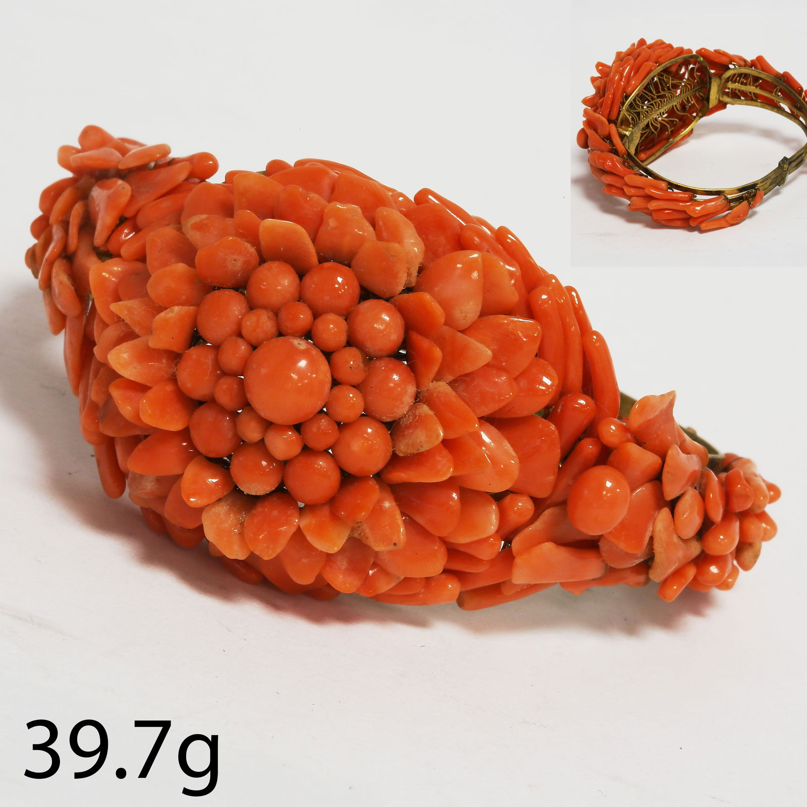 FINE ANTIQUE CORAL BANGLE (1 of 1)