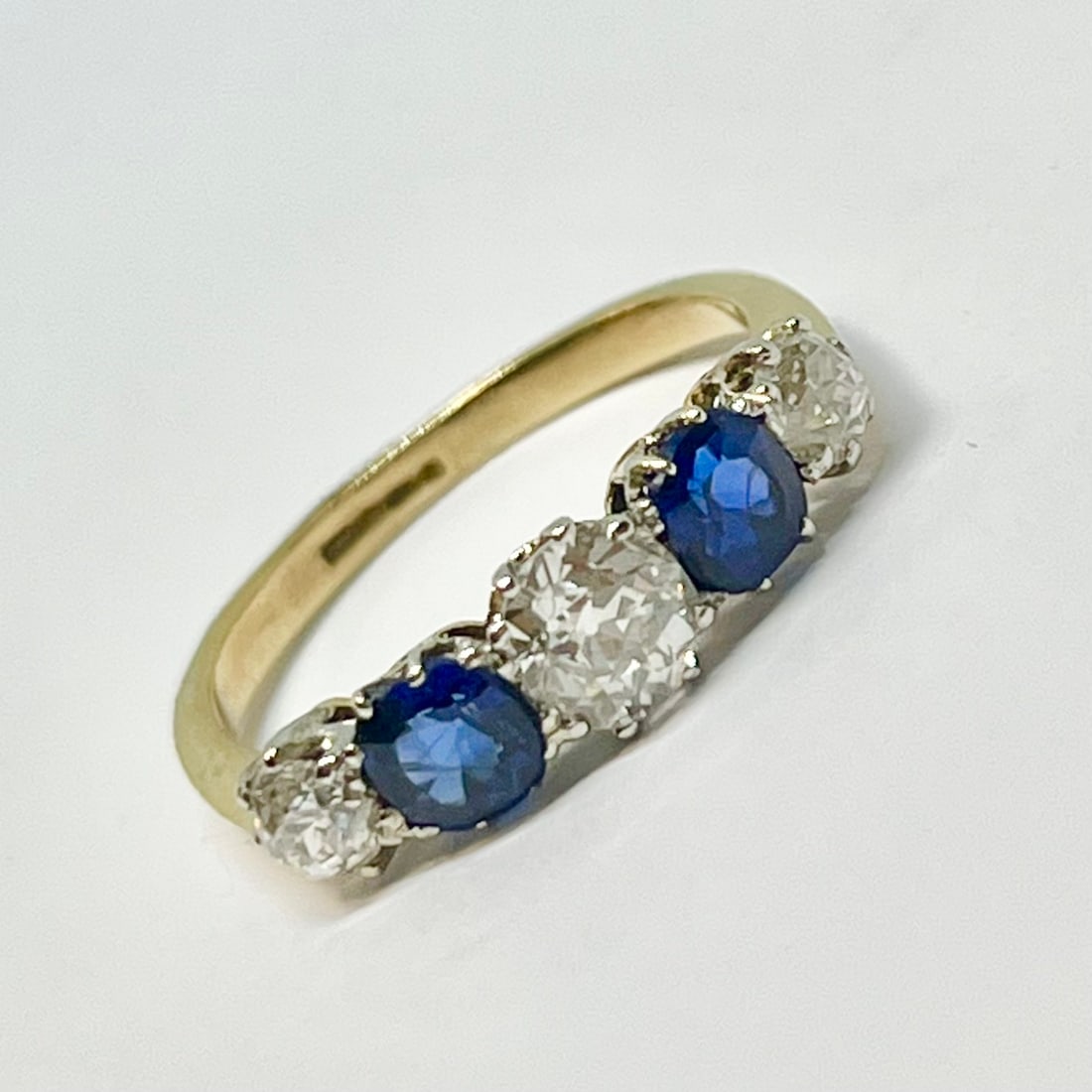 SAPPHIRE AND DIAMOND 5-STONE RING (1 of 1)