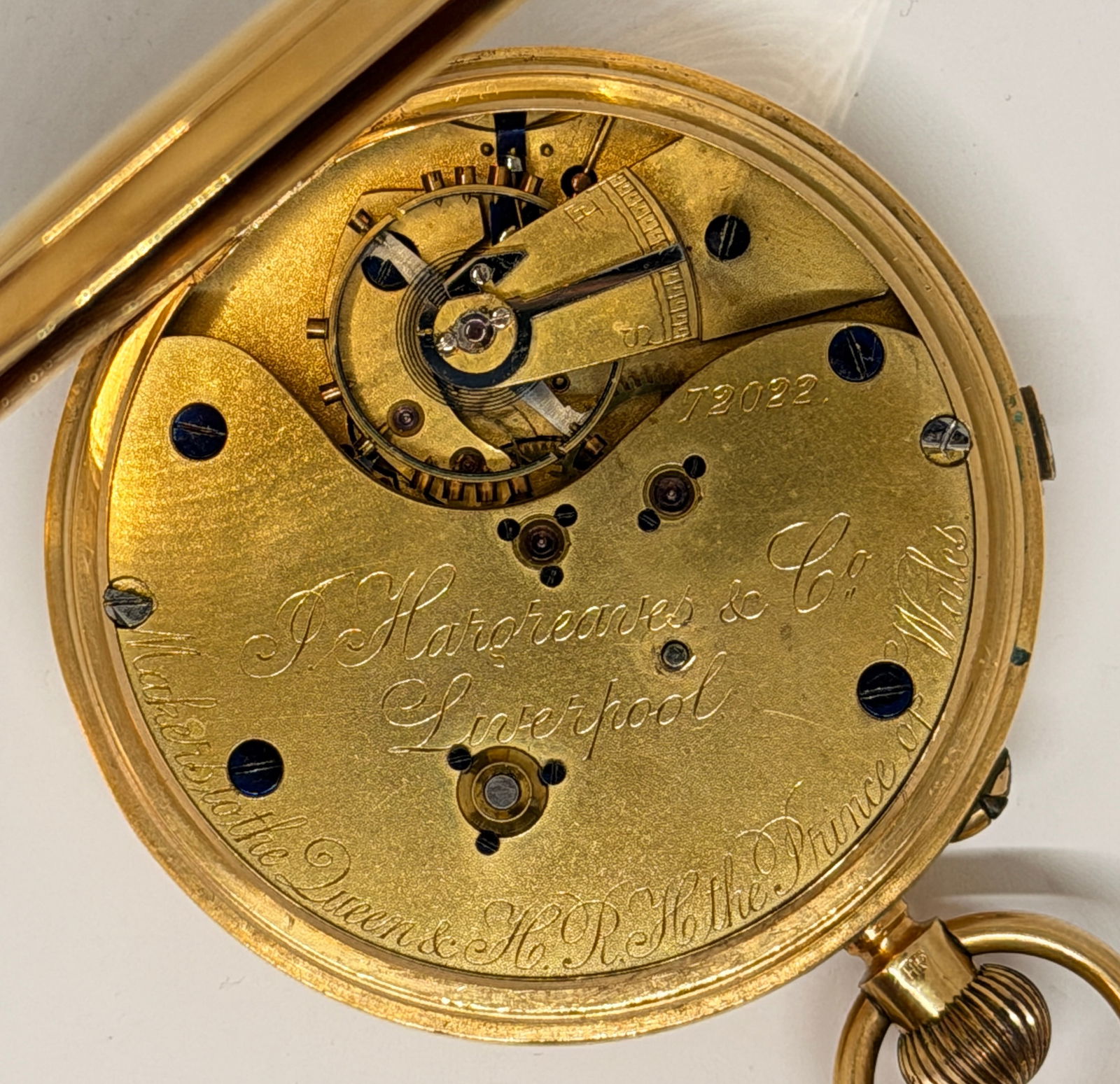 J. HARGREAVES & CO, LARGE GOLD POCKET WATCH (1 of 1)