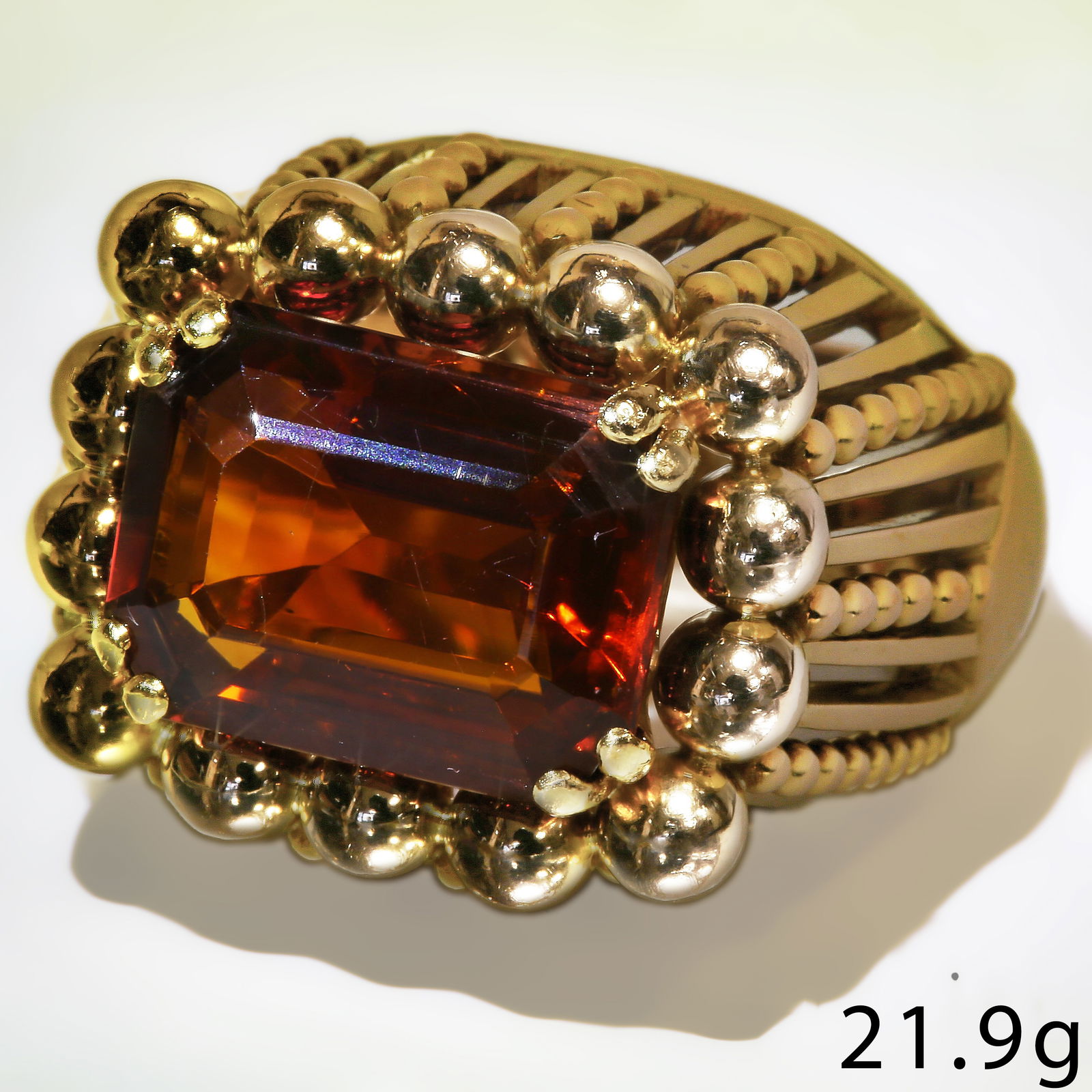 FRENCH 18 CT. GOLD CITRINE RING (1 of 1)