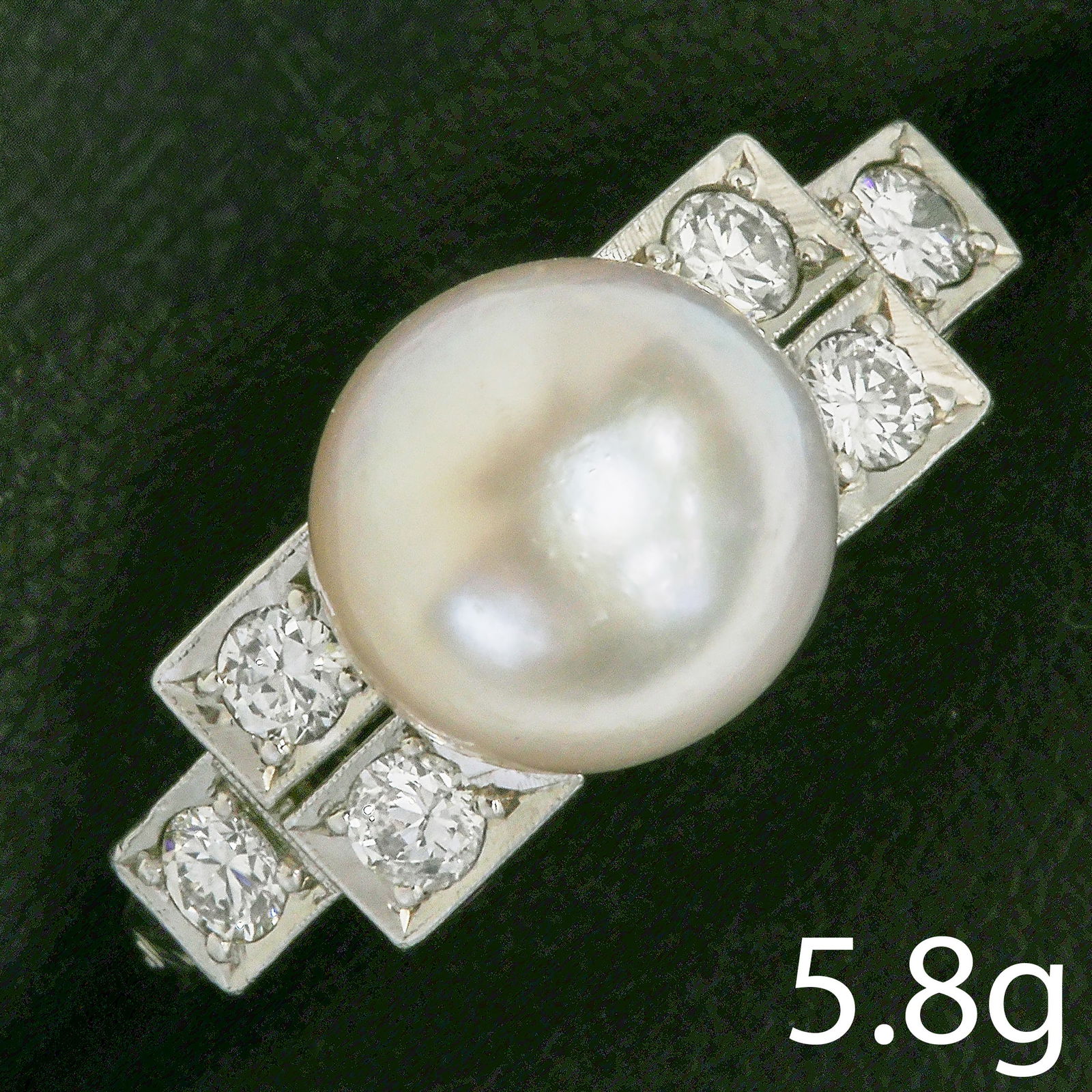 ART-DECO PEARL AND DIAMOND RING (1 of 1)