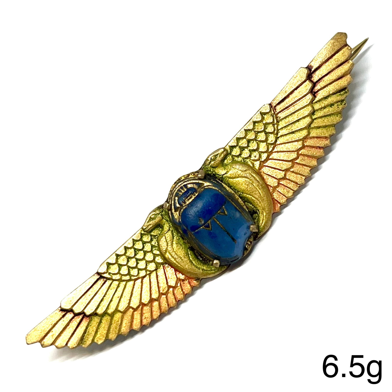 VICTORIAN EGYPTIAN REVIVAL WINGED SCARAB BROOCH (1 of 1)
