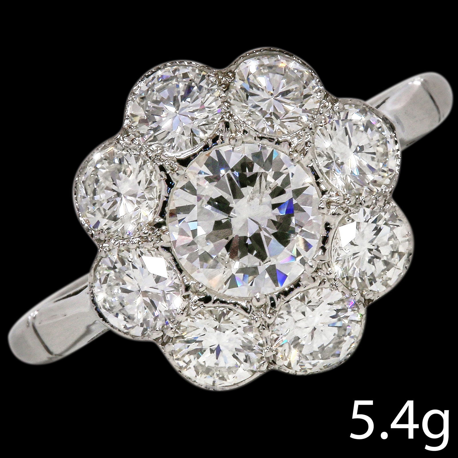 FINE EDWARDIAN DIAMOND FLORAL CLUSTER RING (1 of 1)