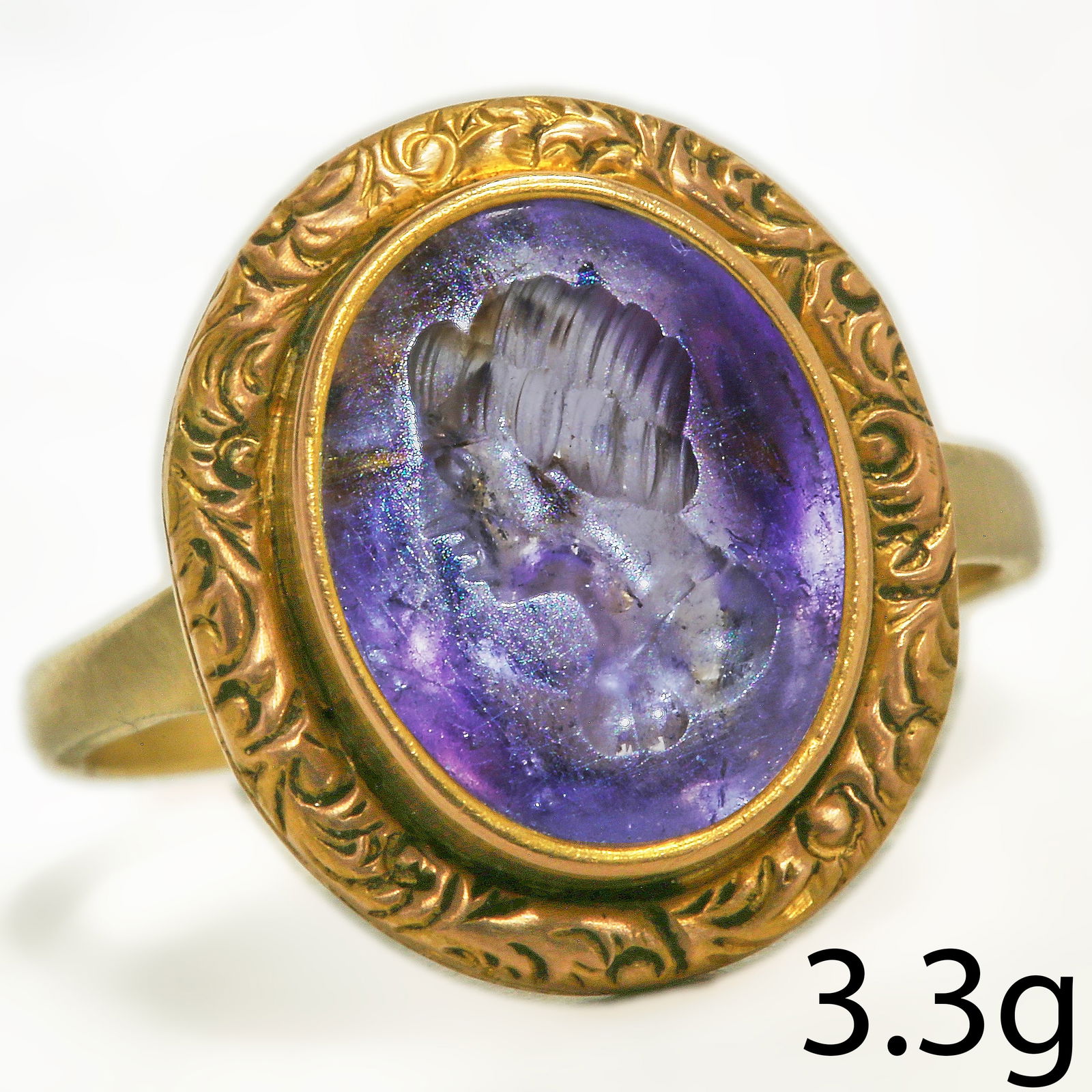 ANTIQUE AMETHYST INTAGLIO RING (1 of 1)