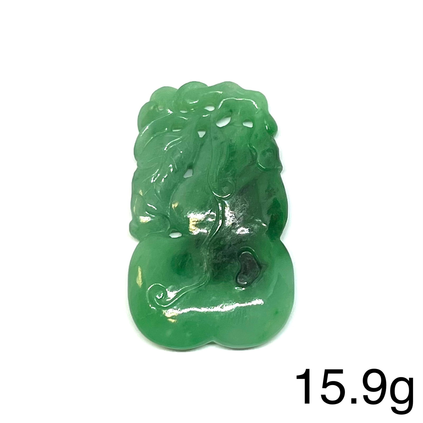 CARVED GREEN JADE PLAQUE (1 of 1)