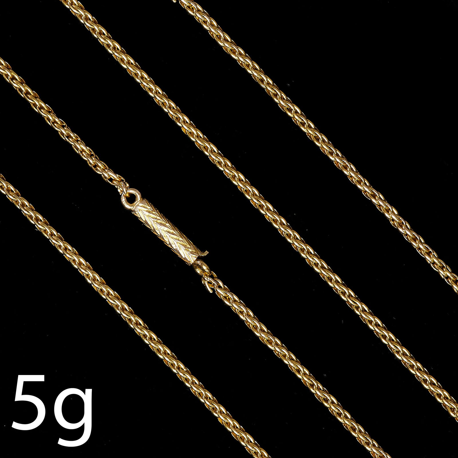 ANTIQUE LINK CHAIN NECKLACE: ANTIQUE LINK CHAIN NECKLACE,5 grams, testing 15 ct. gold.L. 40 cm.