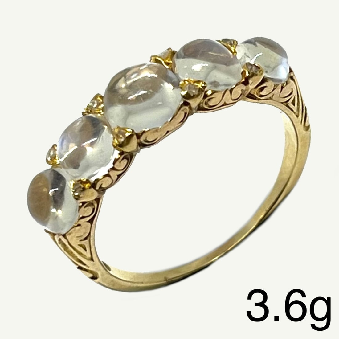 MOONSTONE AND DIAMOND RING (1 of 1)