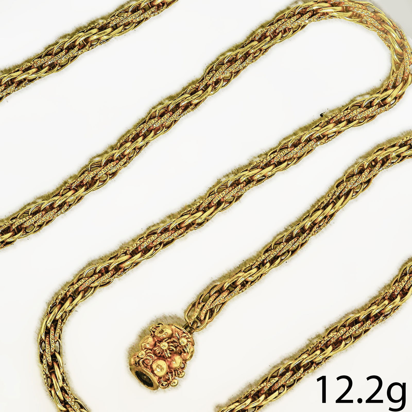 ANTIQUE FANCY LINK TWIST NECKLACE: ANTIQUE FANCY LINK TWIST NECKLACE12.2 gams high carat gold approx 36 cm