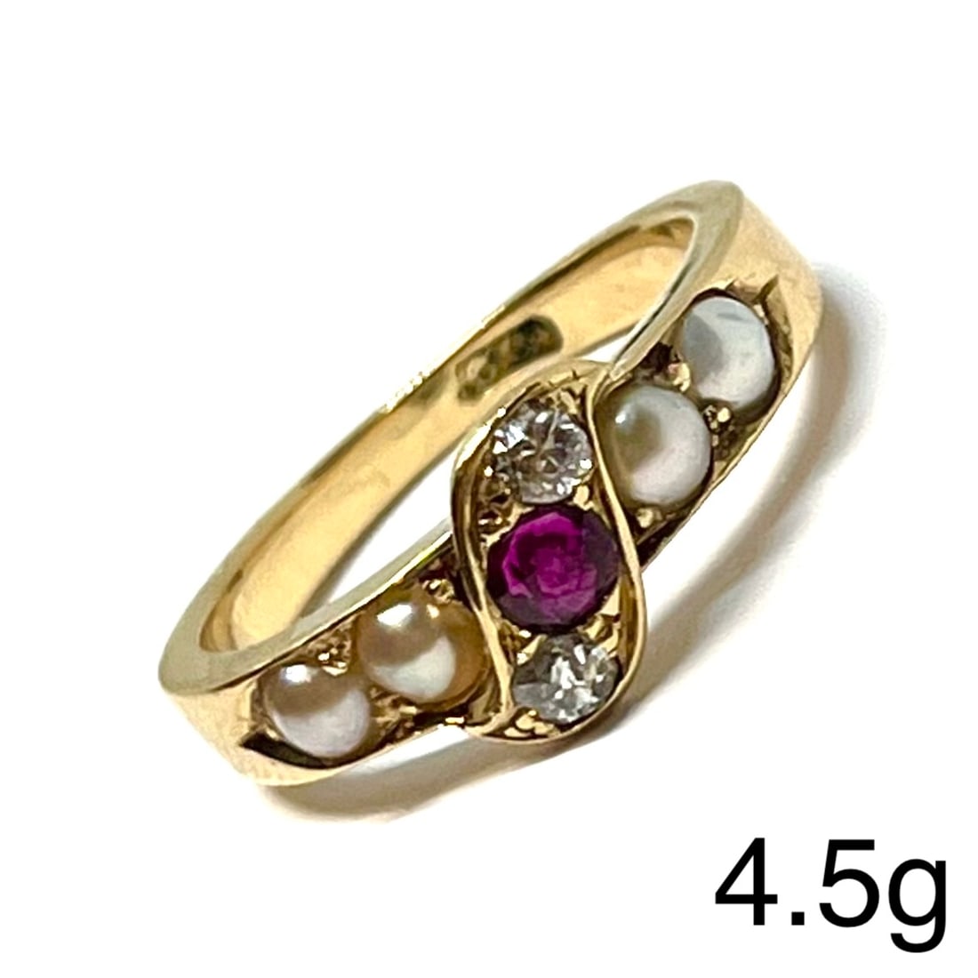 RUBY PEARL AND DIAMOND RING (1 of 1)