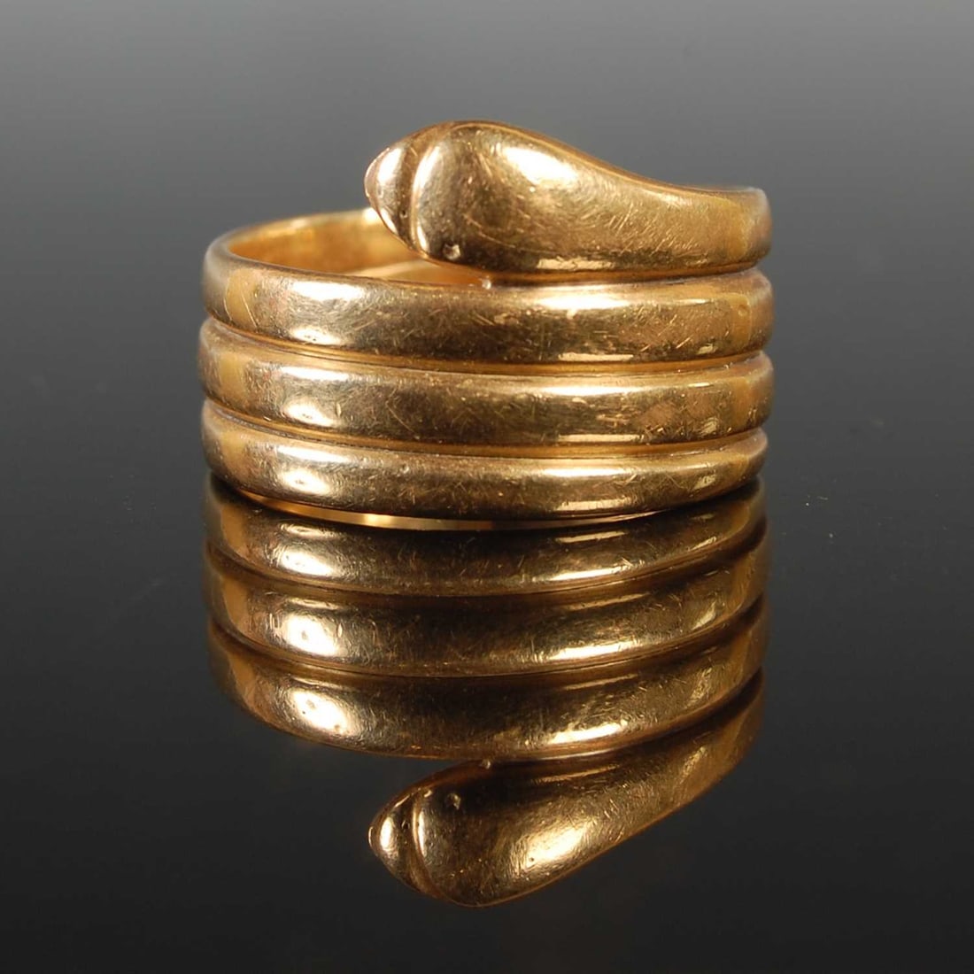 LOVELY ANTIQUE 4-COIL DIAMOND SNAKE RING (1 of 1)