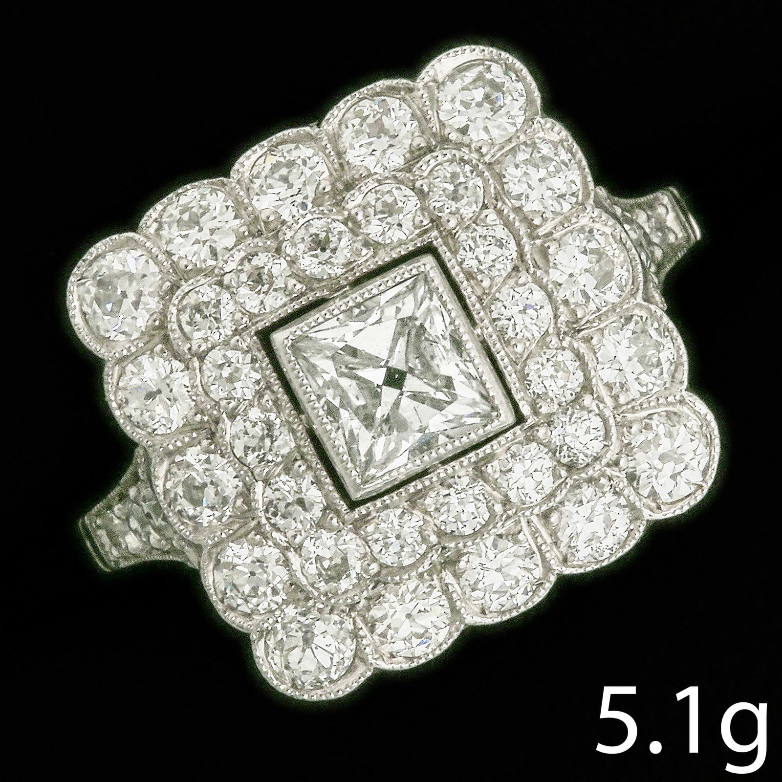 ELEGANT ART DECO DIAMOND CLUSTER RING (1 of 1)