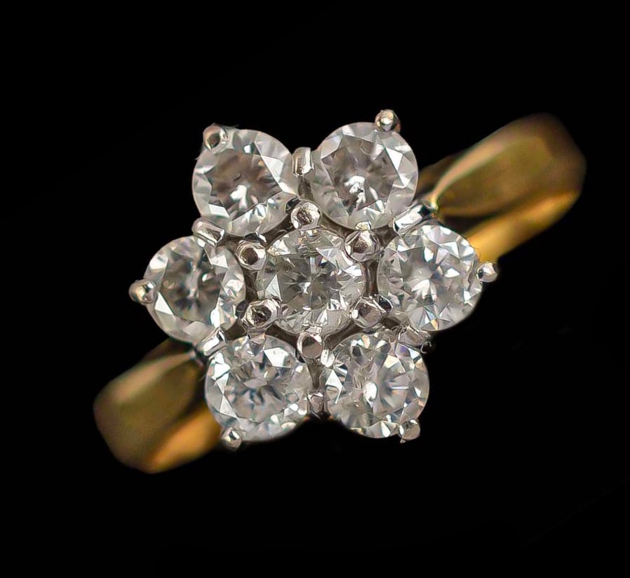DIAMOND DAISY CLUSTER RING (1 of 1)