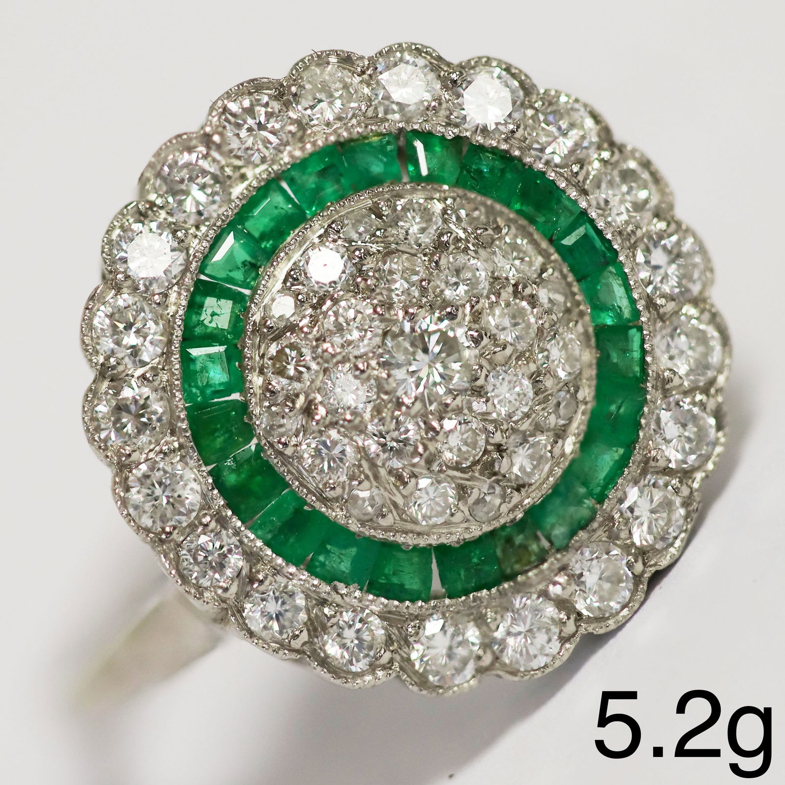 ART-DECO EMERALD AND DIAMOND RING (1 of 1)