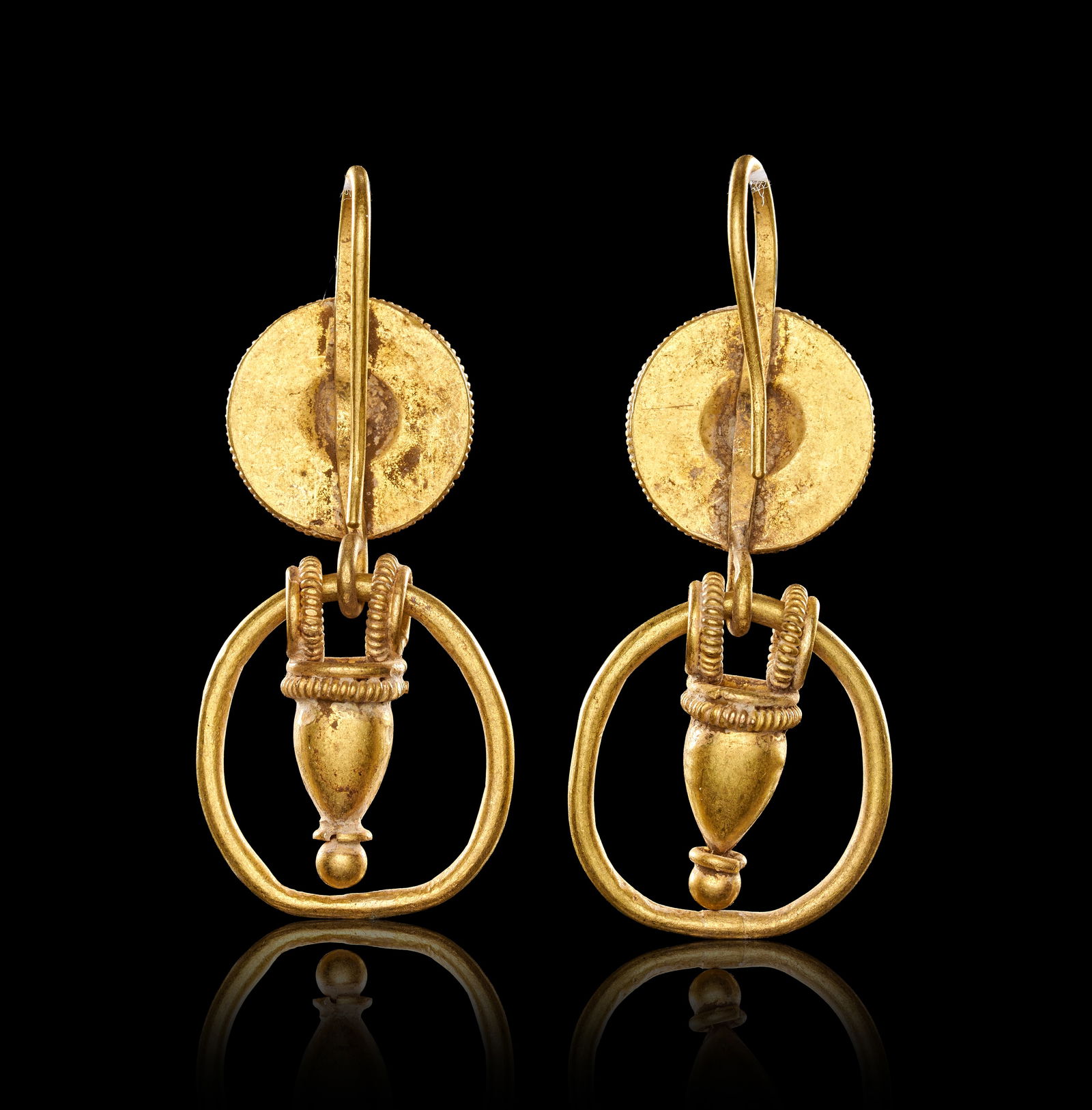 RARE PAID OR ROMAN URN EARRINGS (1 of 1)