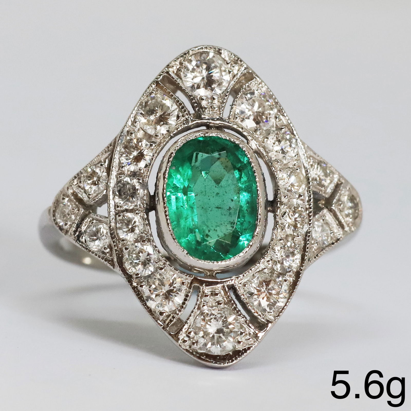 ART-DECO EMERALD AND DIAMOND RING (1 of 1)