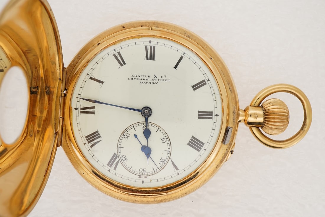 SEARLE & CO. HALF HUNTER POCKET WATCH (1 of 2)