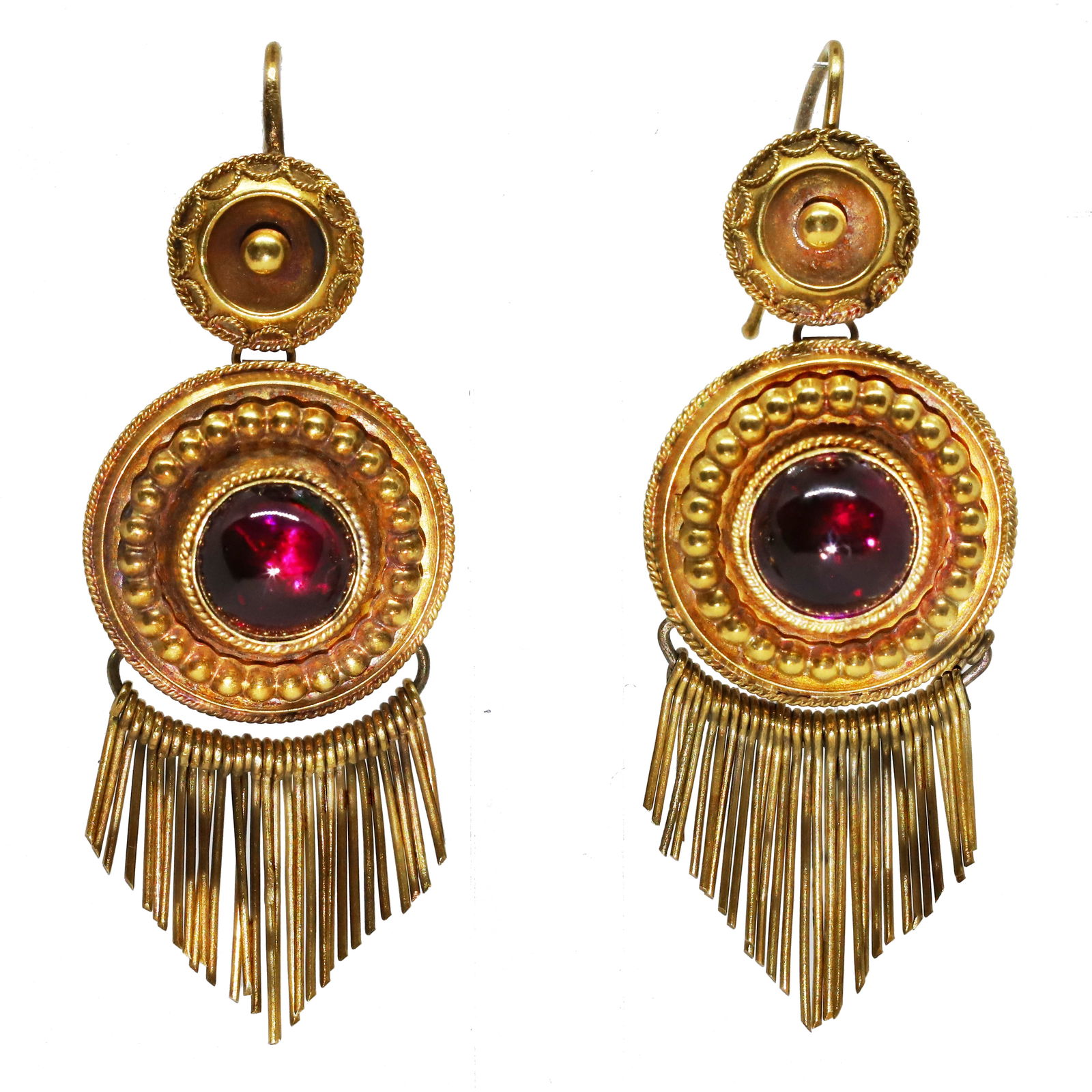 ELEGANT PAIR OF VICTORIAN GARNET TASSEL EARRINGS (1 of 1)