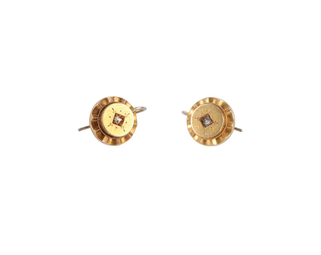 VICTORIAN GOLD DIAMOND EARRINGS (1 of 1)