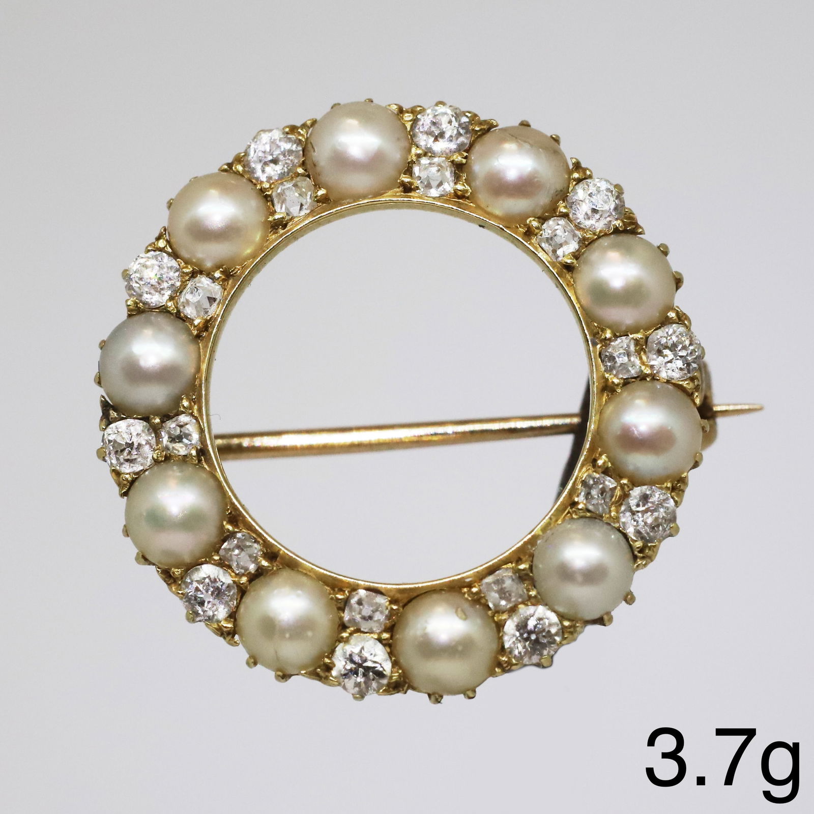 VICTORIAN PEARL AND DIAMOND BROOCH (1 of 1)