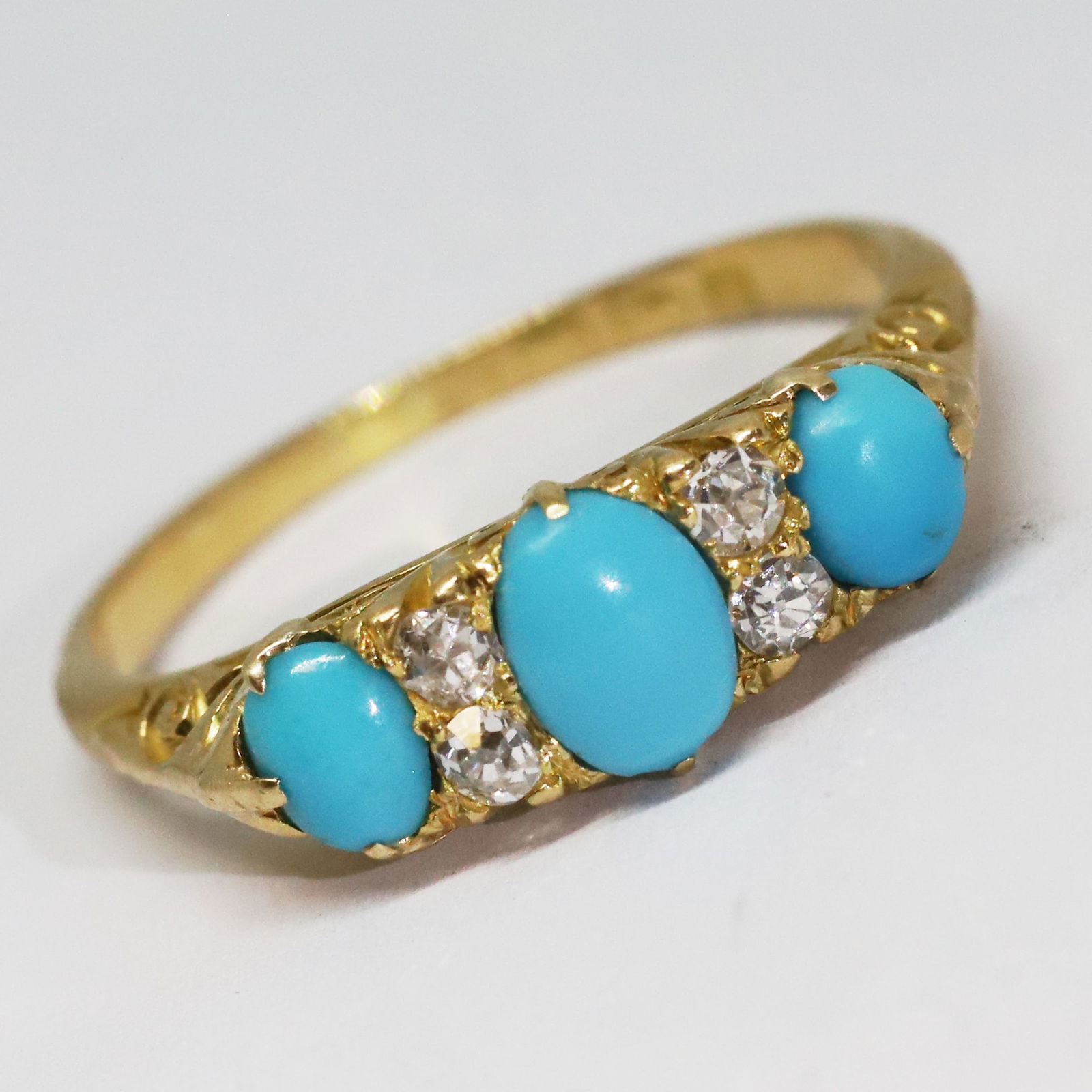 VICTORIAN TURQUOISE AND DIAMOND RING (1 of 1)