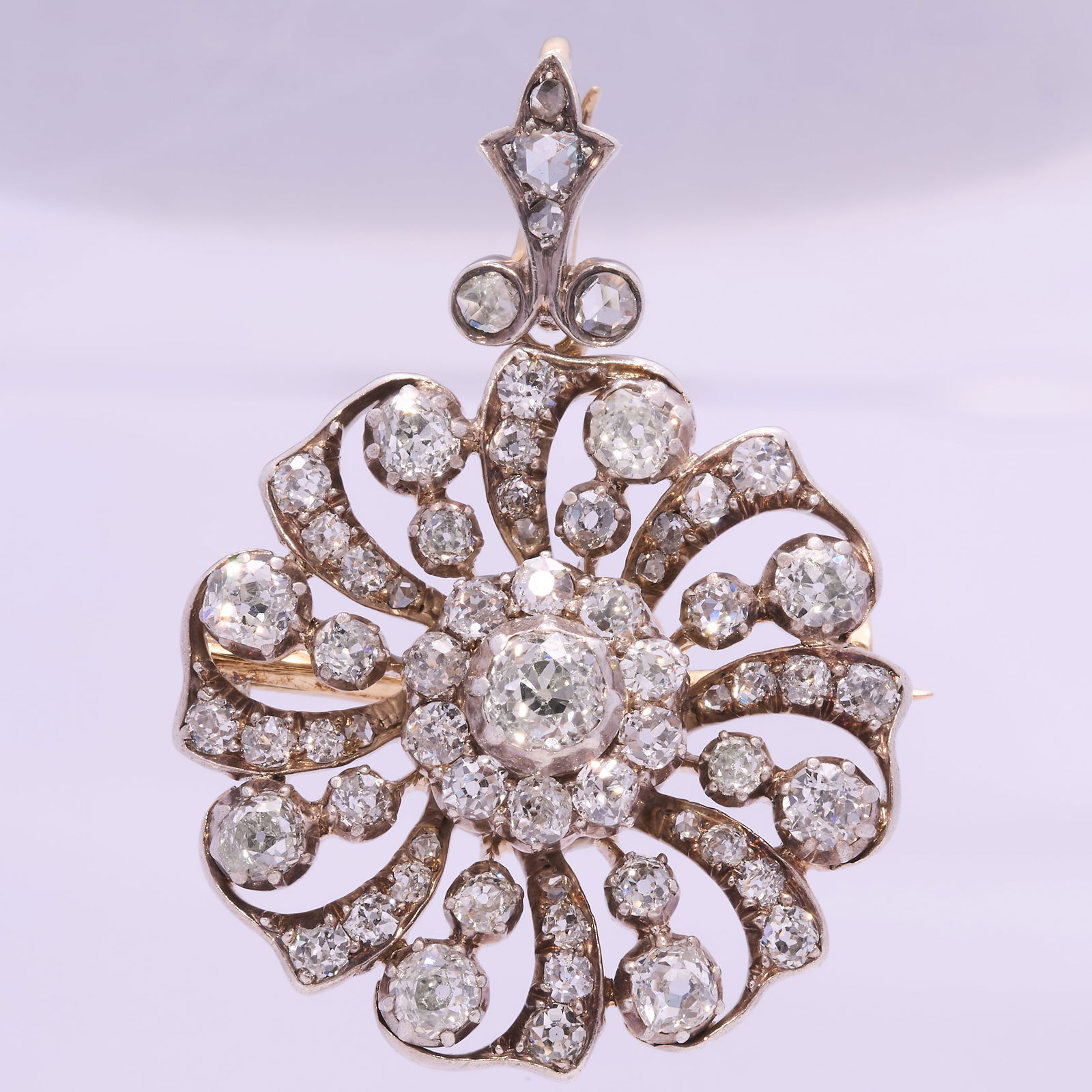VICTORIAN DIAMOND BROOCH PENDANT (1 of 1)
