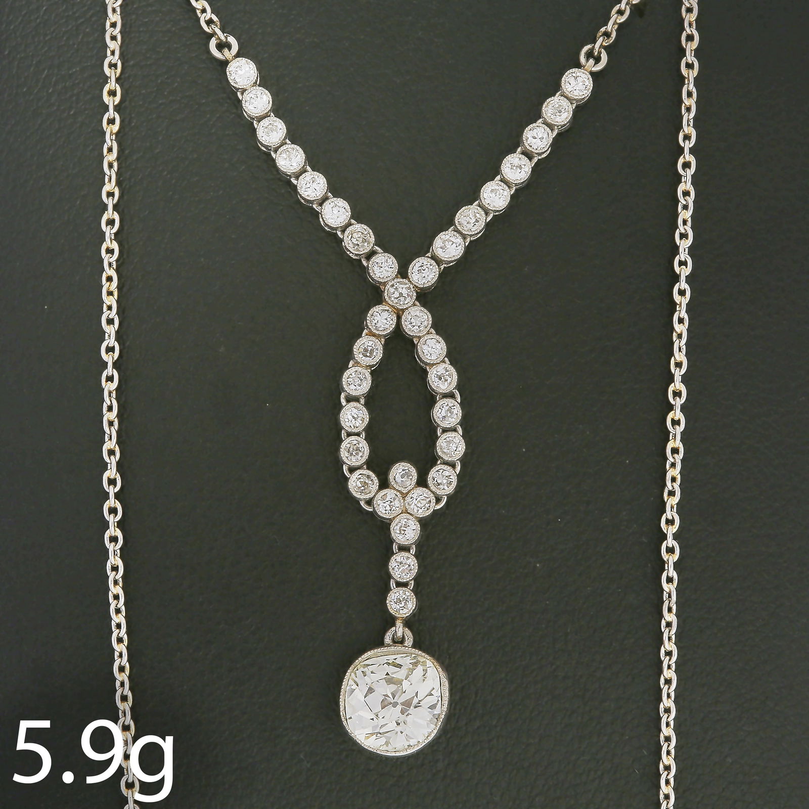 EDWARDIAN DIAMOND PENDANT NECKLACE (1 of 1)