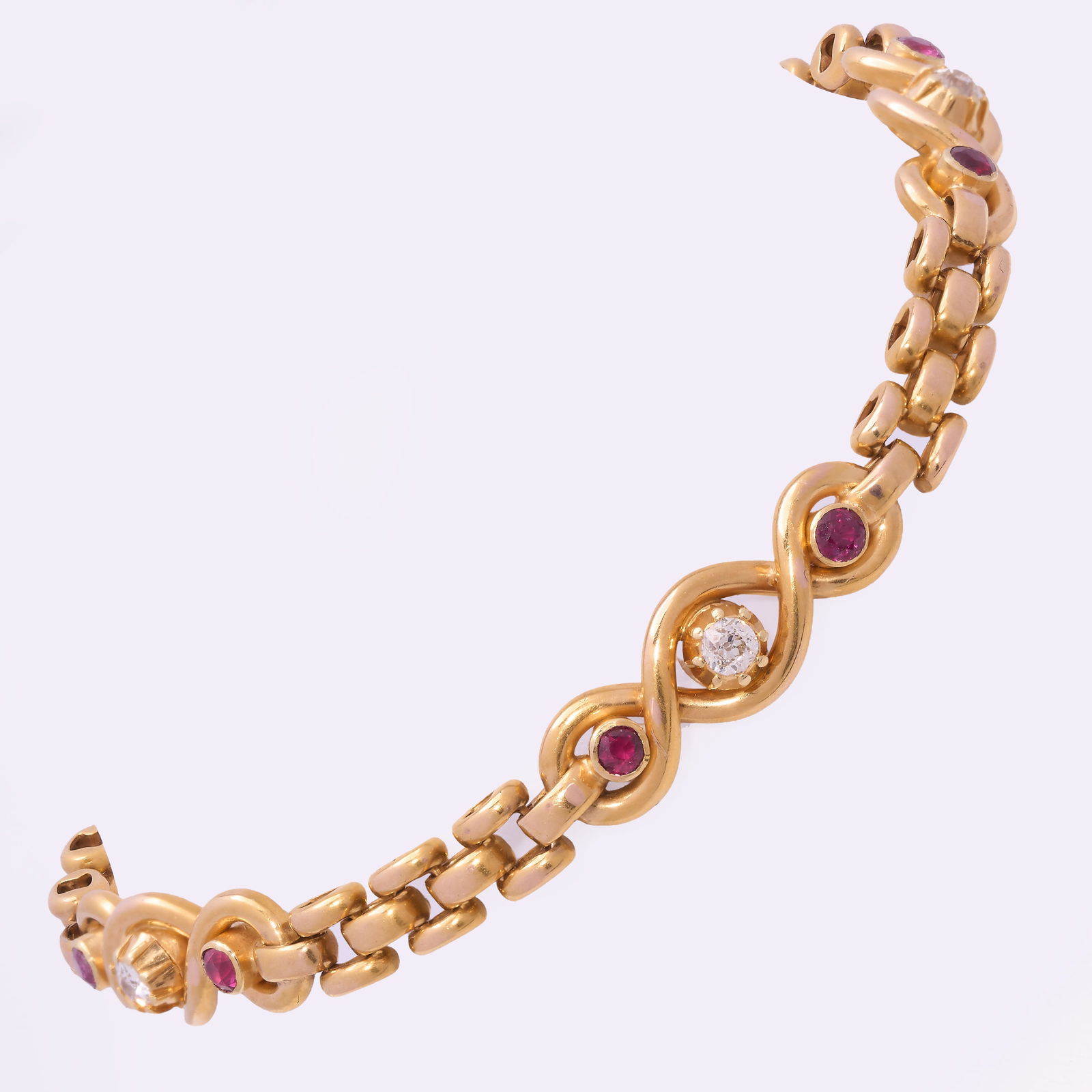VICTORIAN DIAMOND AND RUBY BRACELET (1 of 1)
