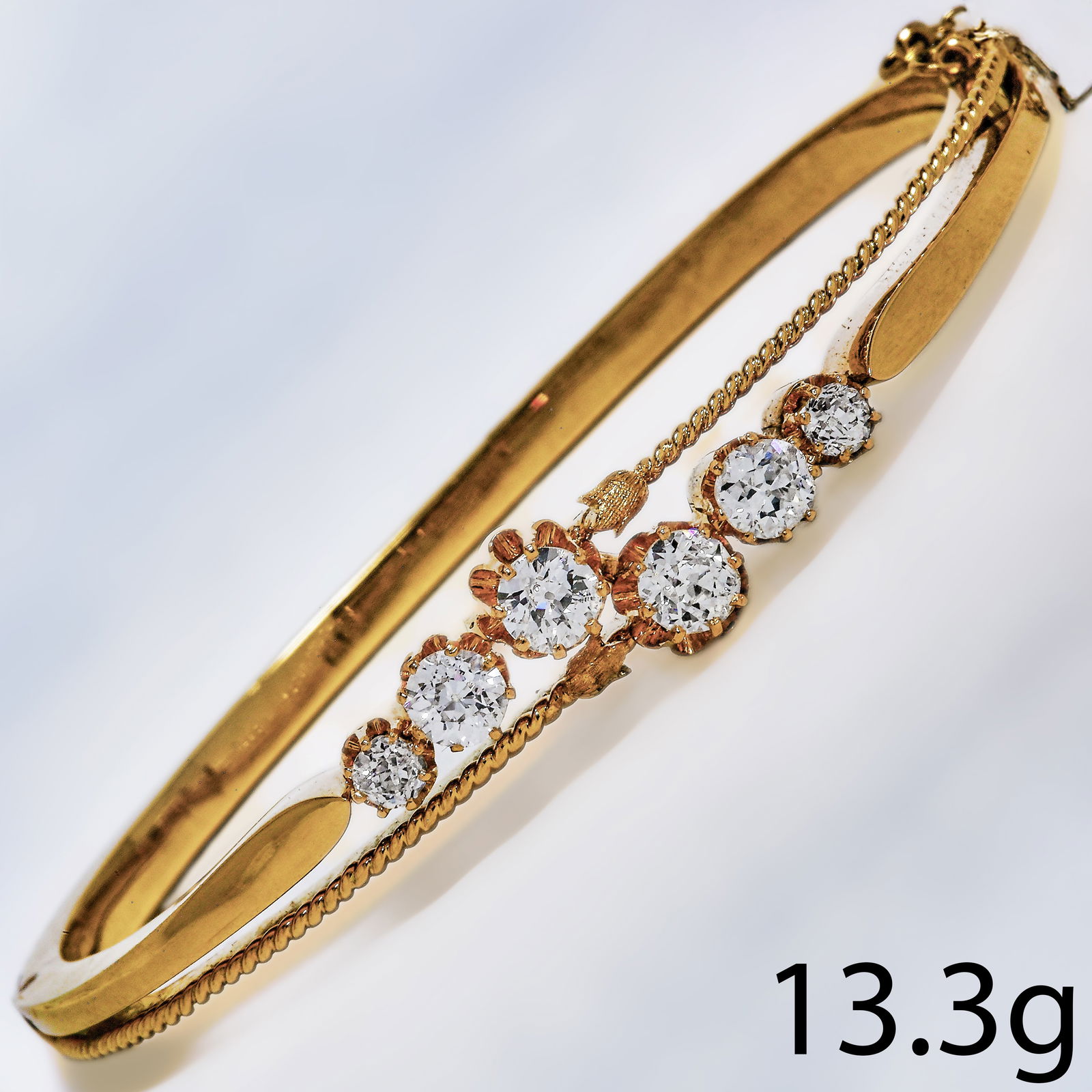 ANTIQUE DIAMOND HINGED BANGLE (1 of 1)