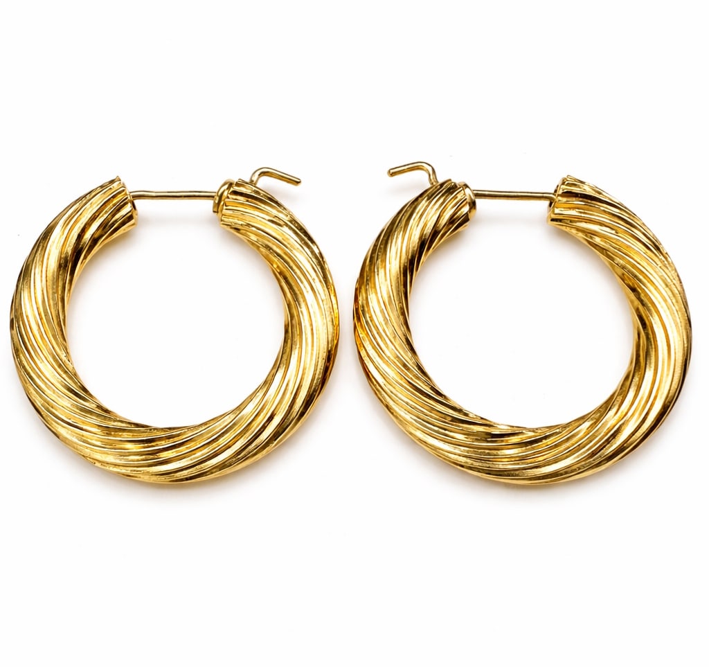 VINTAGE GOLD HOOP EARRINGS (1 of 1)